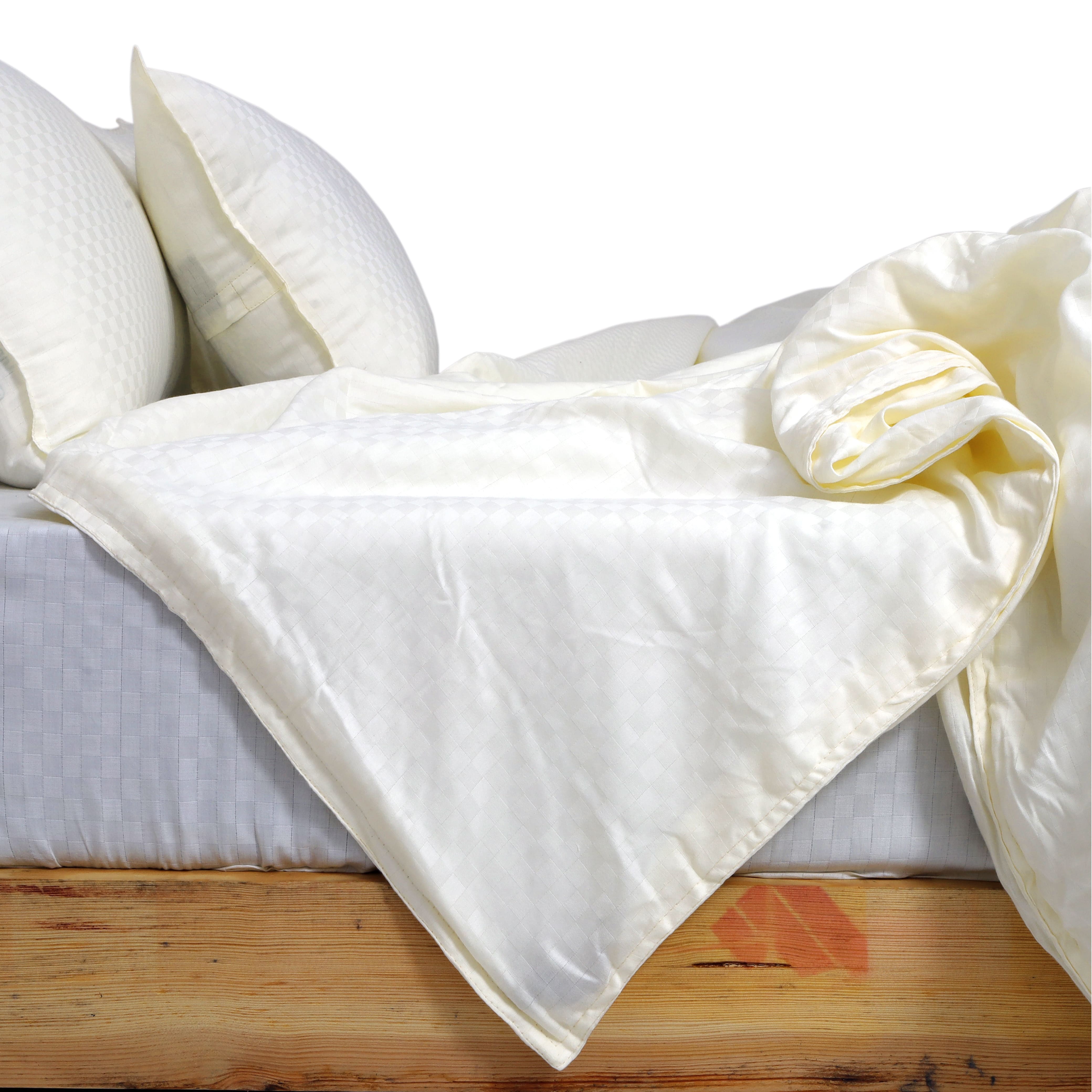 Zeries Egyptian Cotton Jacquard Bedsheets With 2 Pillow Cases & 2 Cushion Covers - Ivory