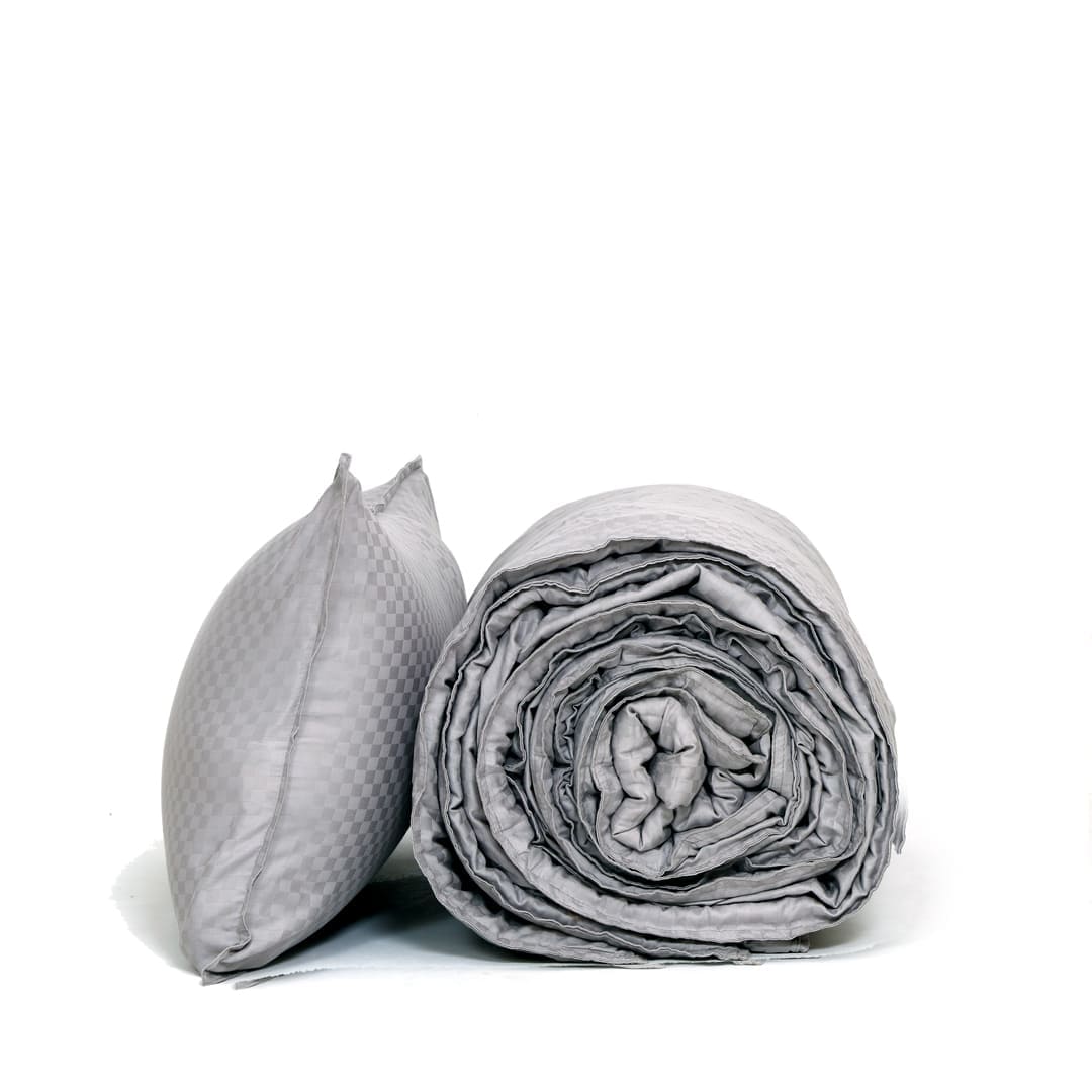ZARF Egyptian Cotton Comforter With 2 Pillowcases & 2 Cushion Covers - Cenere
