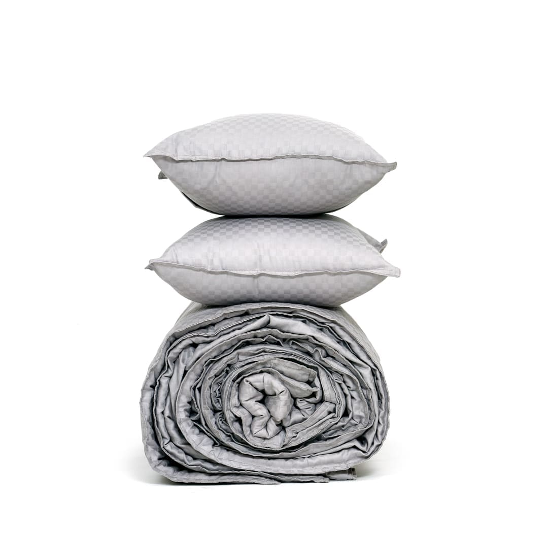 ZARF Egyptian Cotton Comforter With 2 Pillowcases & 2 Cushion Covers - Cenere