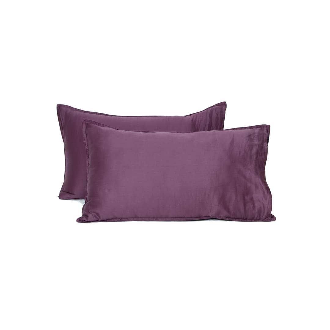 Egyptian Cotton Pillow Covers- Set Of 2 - Plum