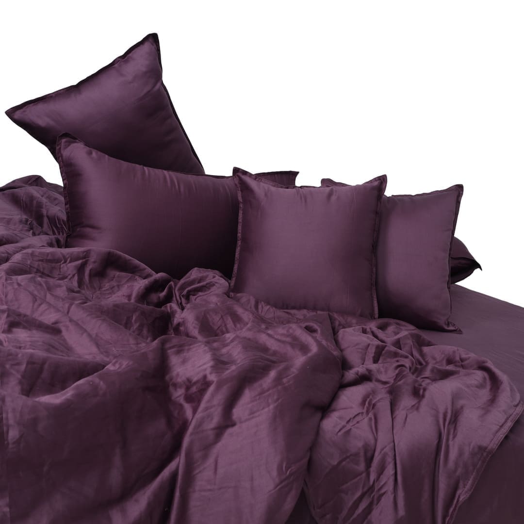ZARF Egyptian Cotton Comforter With 2 Pillowcases & 2 Cushion Covers - Plum
