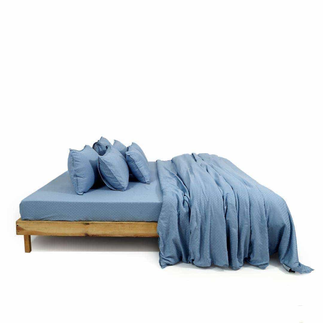 Zeries Egyptian Cotton Jacquard Bedsheets With 2 Pillow Cases & 2 Cushion Covers - Sienna
