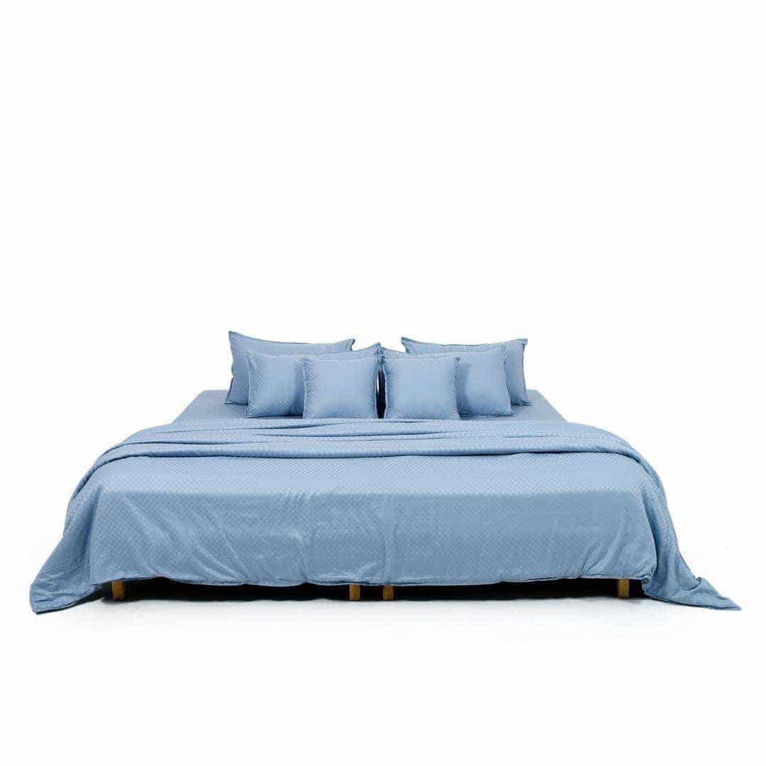 Zeries Egyptian Cotton Jacquard Bedsheets With 2 Pillow Cases & 2 Cushion Covers - Sienna