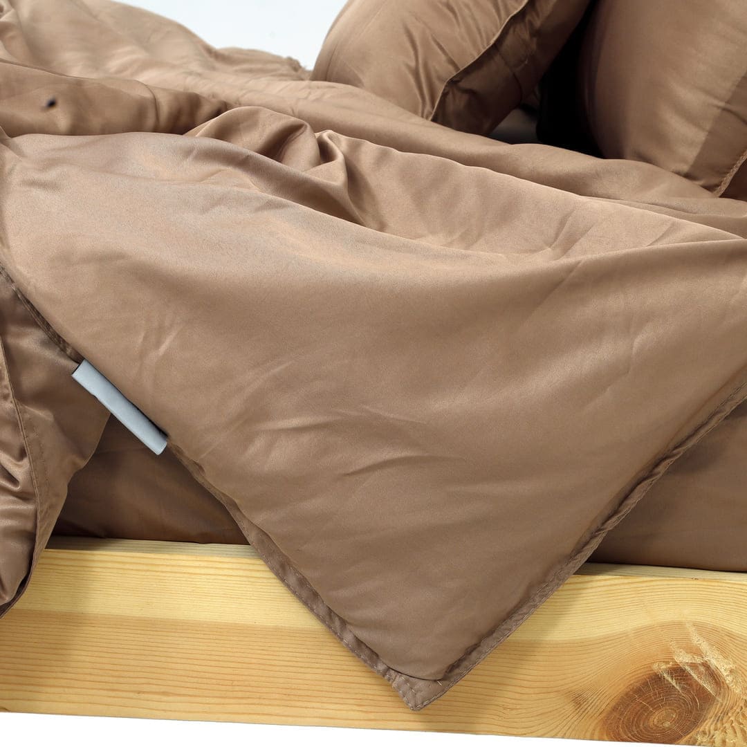 Zarf Italian Staple Weave Bedding Set Of 8 - Caramel
