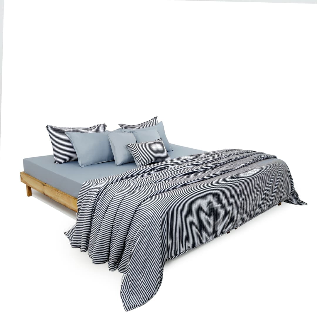 Zarf Linen Blend Bedding Set Of 9 - Nautical