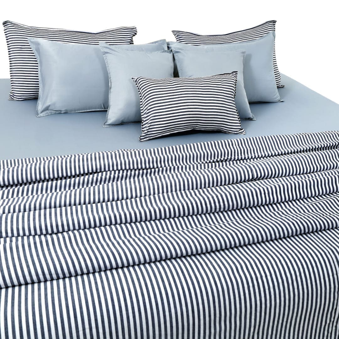 Zarf Linen Blend Bedding Set Of 9 - Nautical