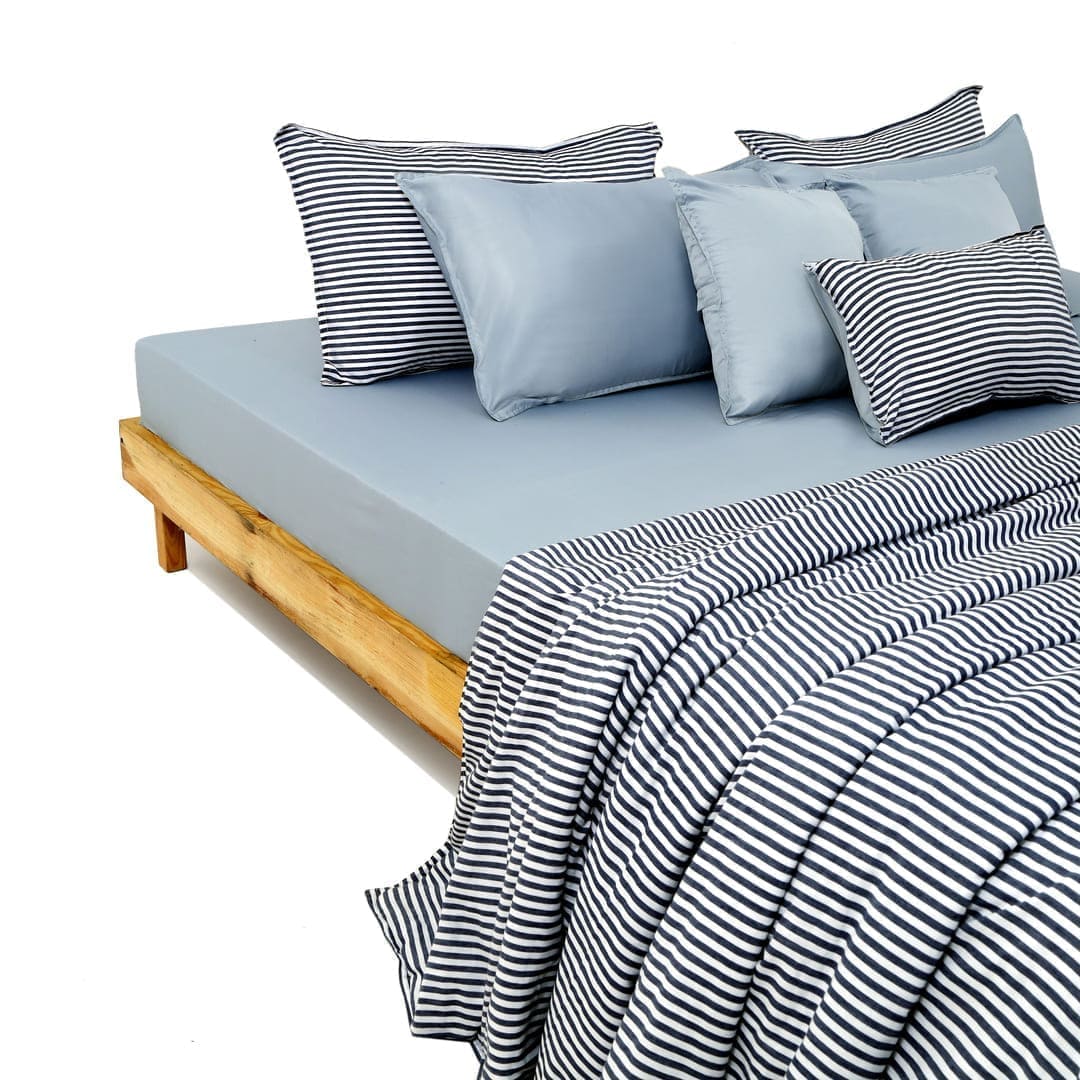 Zarf Linen Blend Bedding Set Of 9 - Nautical