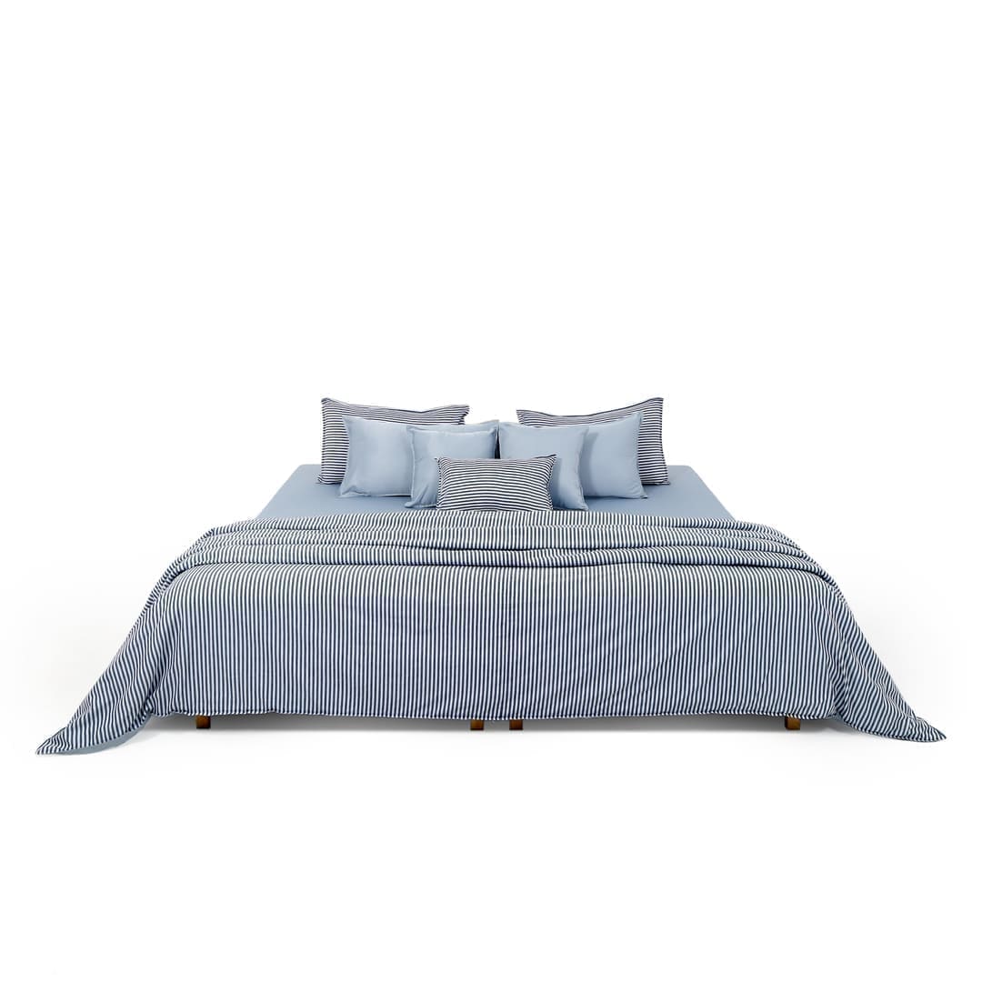 Zarf Linen Blend Bedding Set Of 9 - Nautical