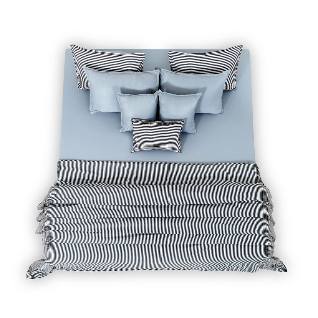 Zarf Linen Blend Bedding Set Of 9 - Nautical