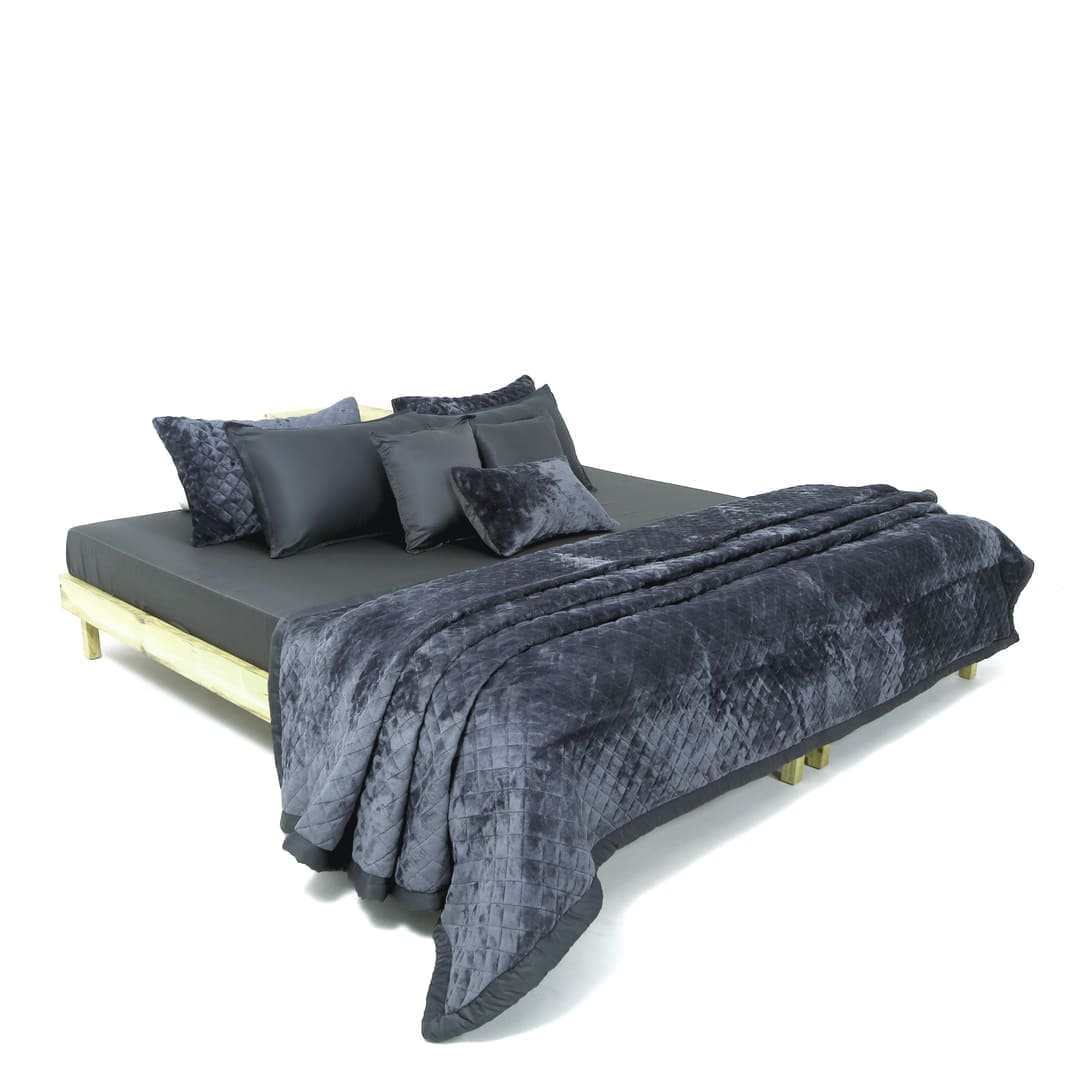 Zarf Linen Blend Bedding Set Of 9 - Tempest