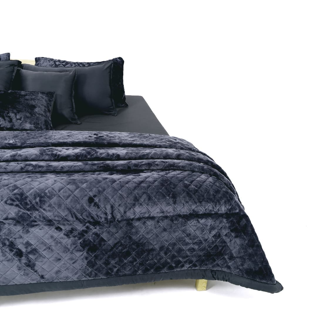 Zarf Linen Blend Bedding Set Of 9 - Tempest