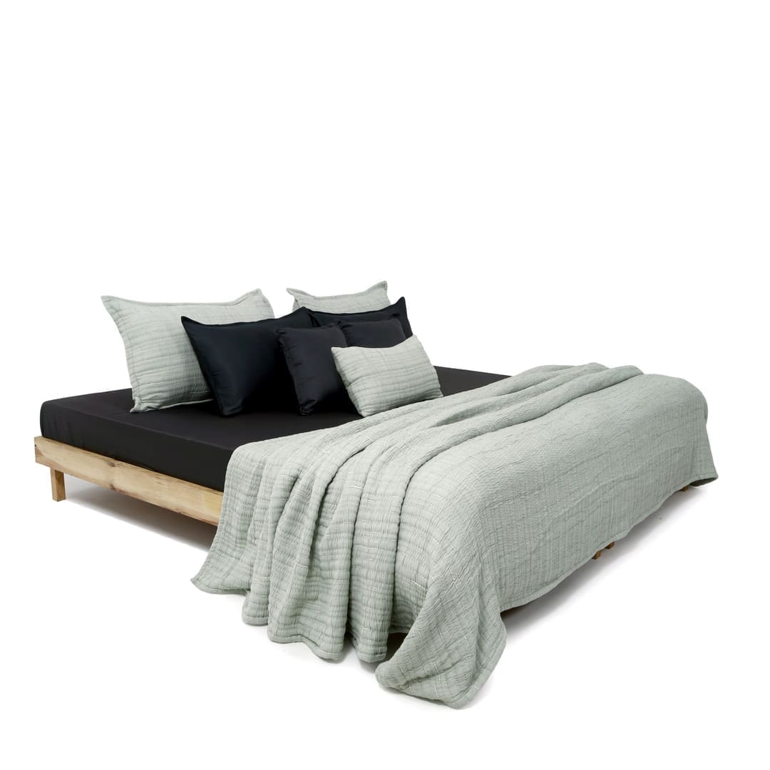 Zarf King Size Pure Cotton Cottage Blanket with 2 Pillowcases and 1 Cushion Cover - Springleaf