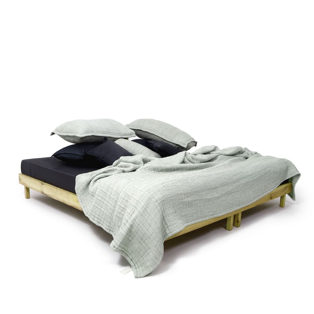 Zarf King Size Pure Cotton Cottage Blanket with 2 Pillowcases and 1 Cushion Cover - Springleaf