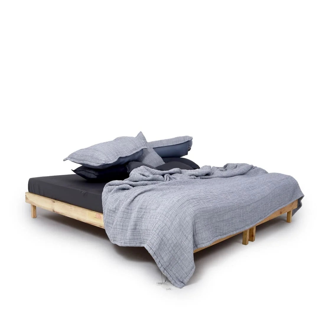 Zarf Pure Cotton Cottage Blanket For Single Size Bed with 2 pillowcases and 1 Cushion Cover - Dreamtide
