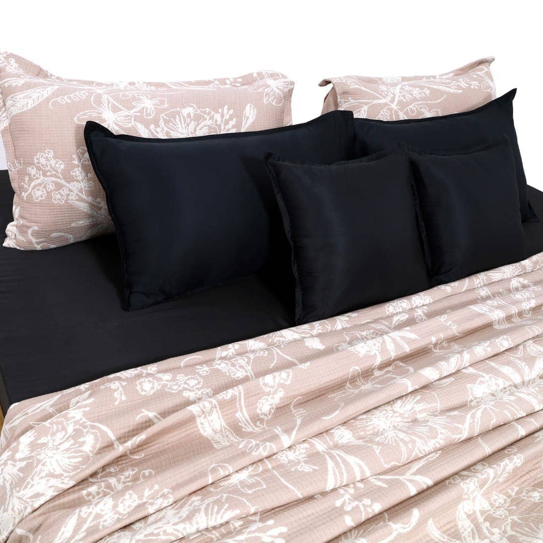 Zarf King Size Pure Cotton Cottage Blanket with 2 Pillowcases - Candyfloss