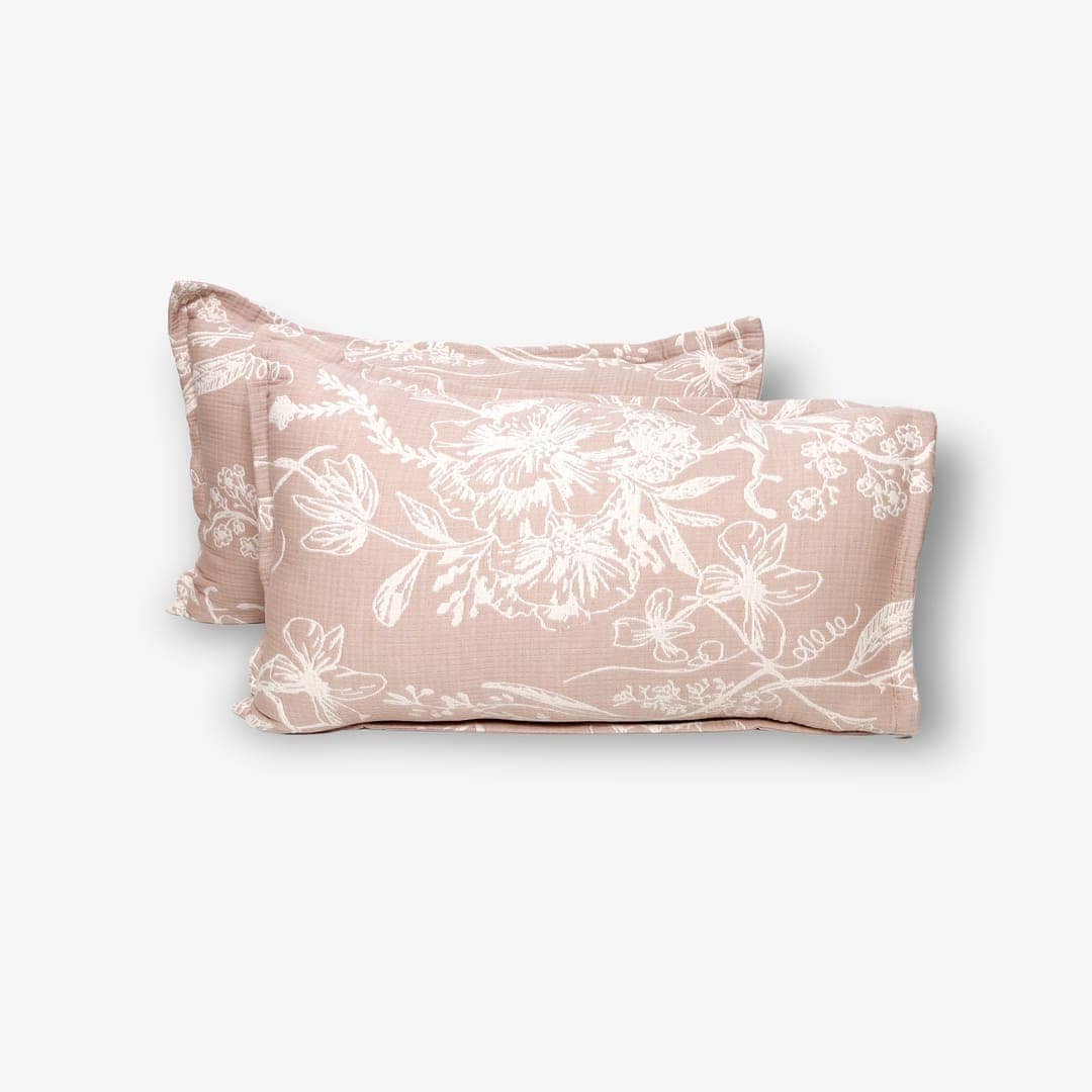 Zarf King Size Pure Cotton Cottage Blanket with 2 Pillowcases - Candyfloss