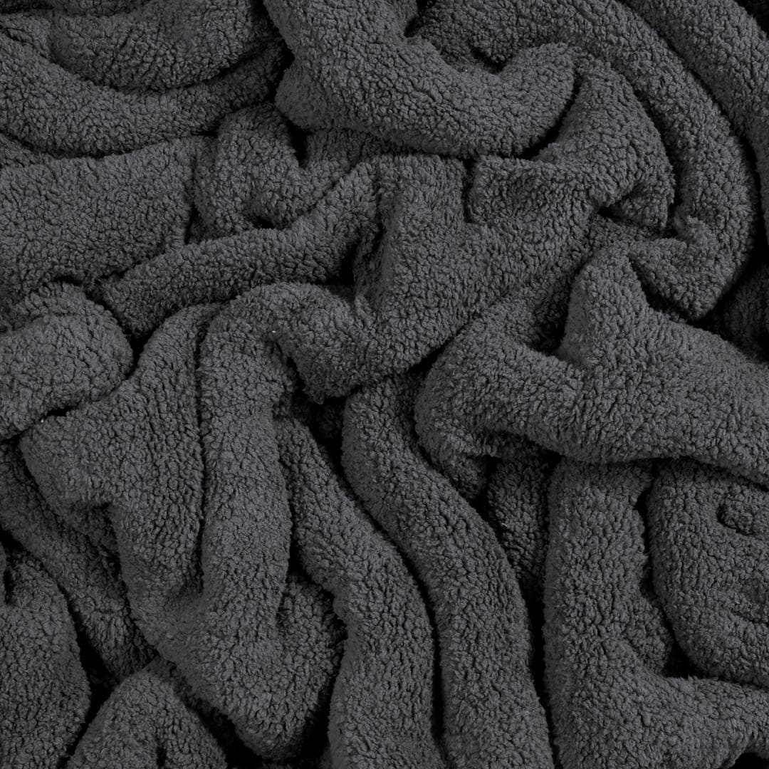 Faux Shearling Blanket - Midnight Sepia