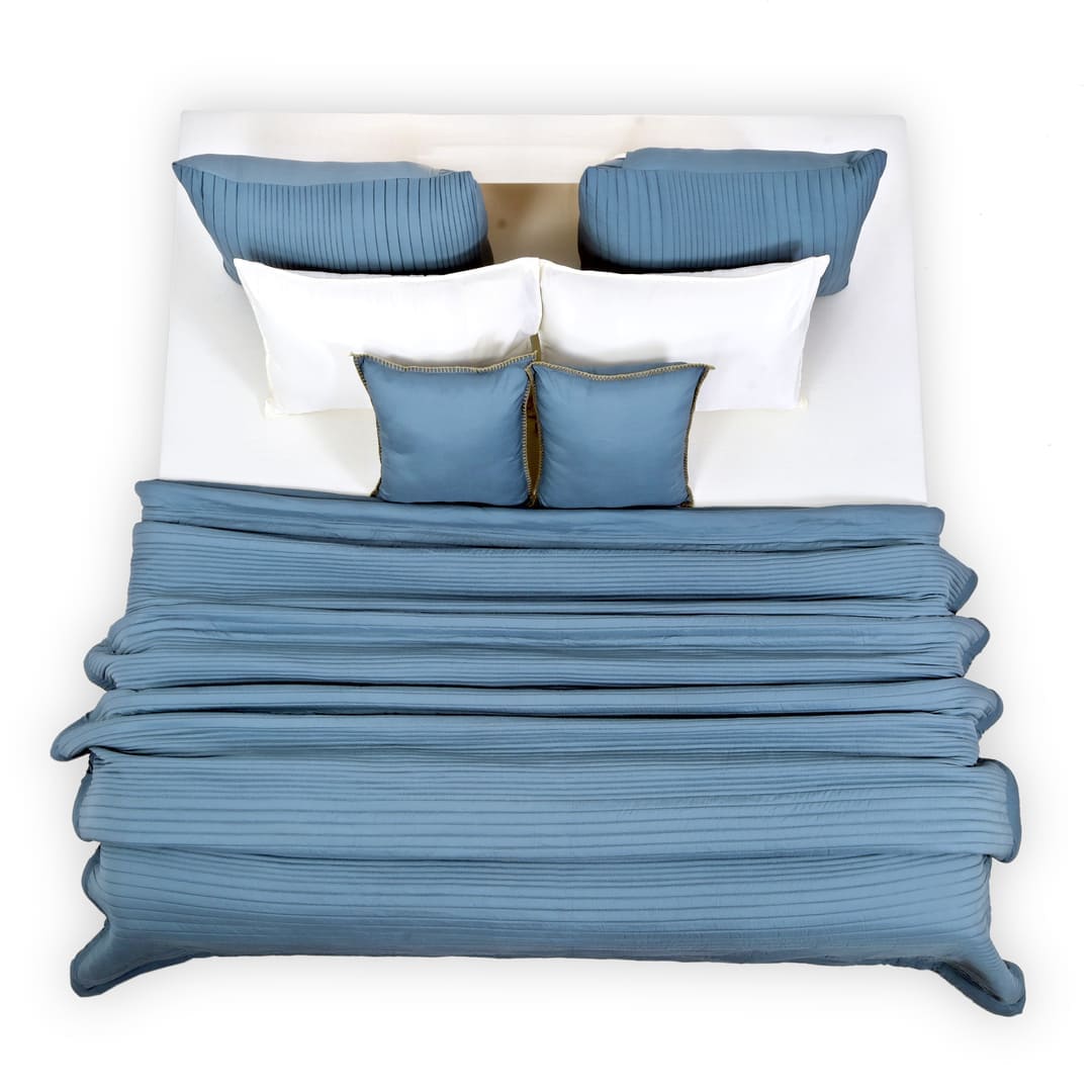 Zarf California King Size AC Comforters With 2 Pillow Cases & 2 Cushion Covers - Teal