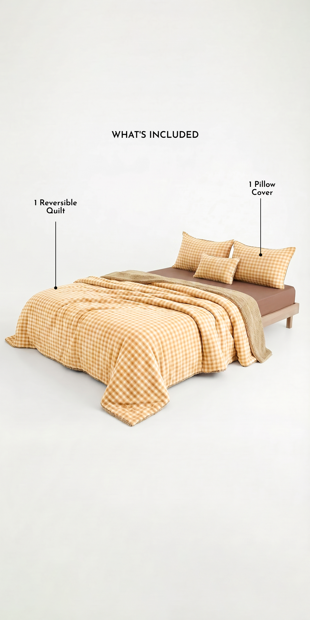 ZARF Reversible Baby Size Quilt With 1 Pillowcase - Maple