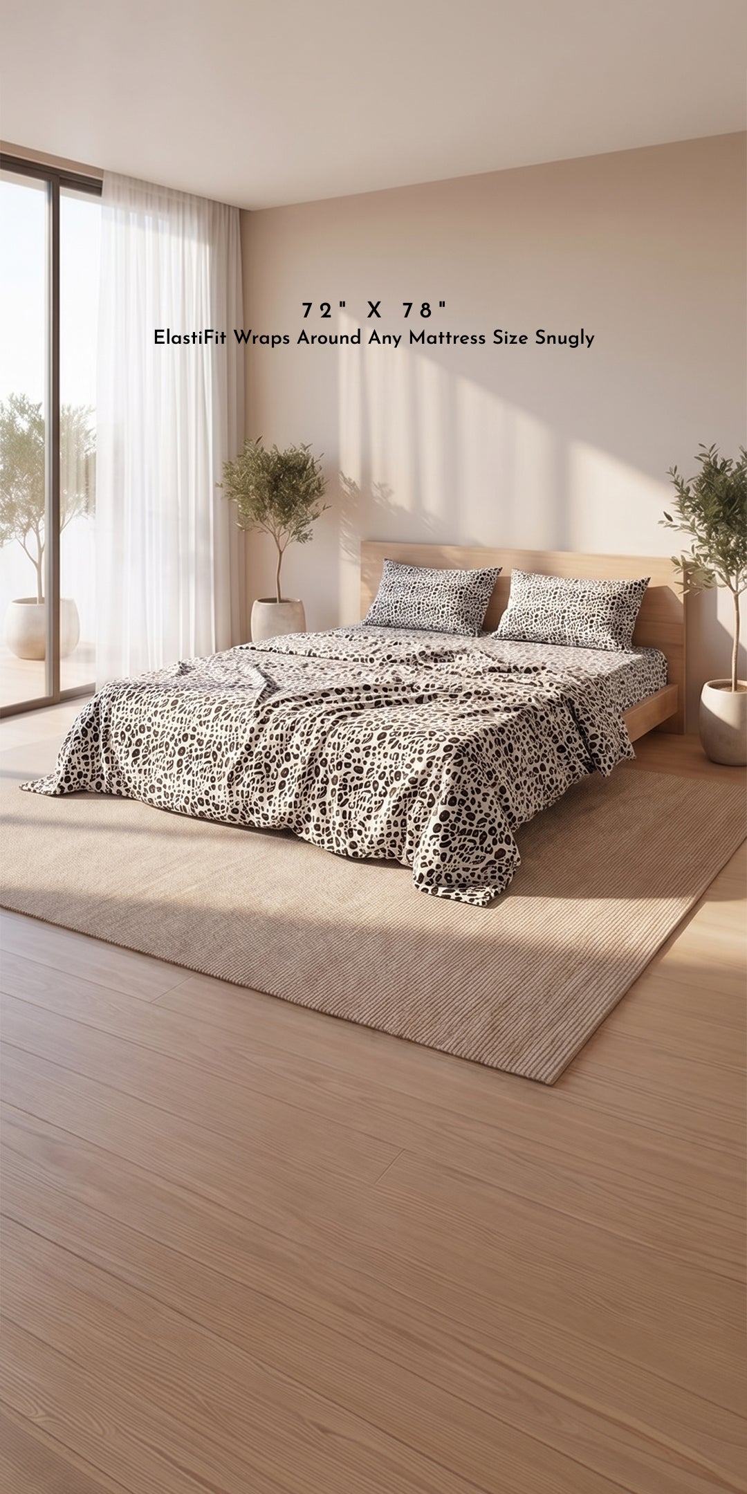 ZERIES PERCALE WEAVE EGYPTIAN COTTON FITTED BEDSHEET WITH 2 PILLOW CASES - Mara