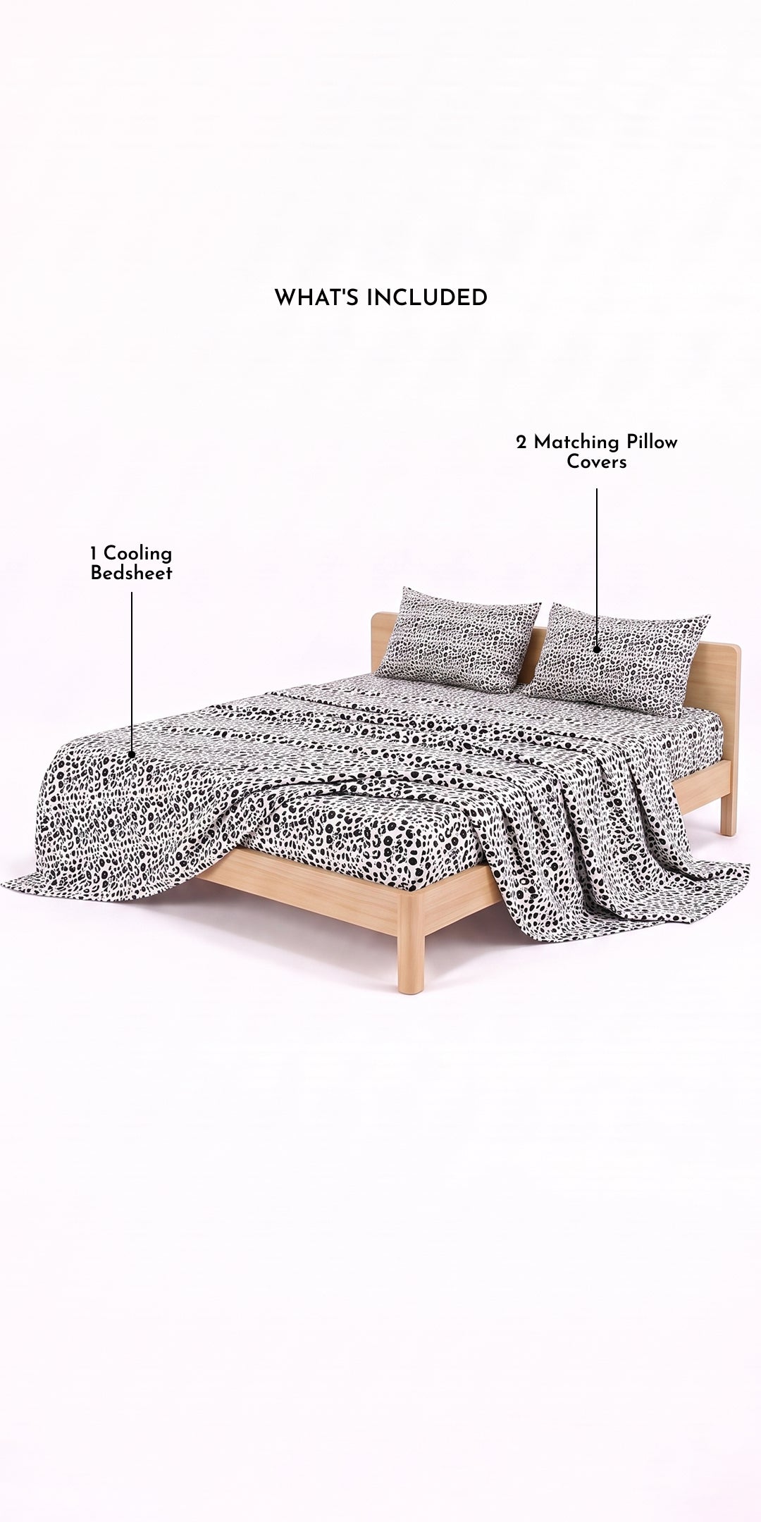 ZERIES PERCALE WEAVE EGYPTIAN COTTON FITTED BEDSHEET WITH 2 PILLOW CASES - Mara