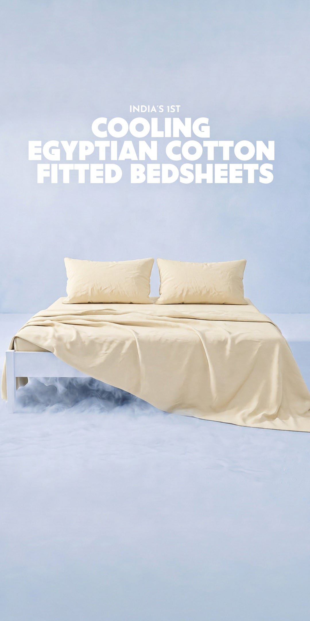 ZERIES PERCALE WEAVE EGYPTIAN COTTON FITTED BEDSHEET WITH 2 PILLOW CASES - Marfil