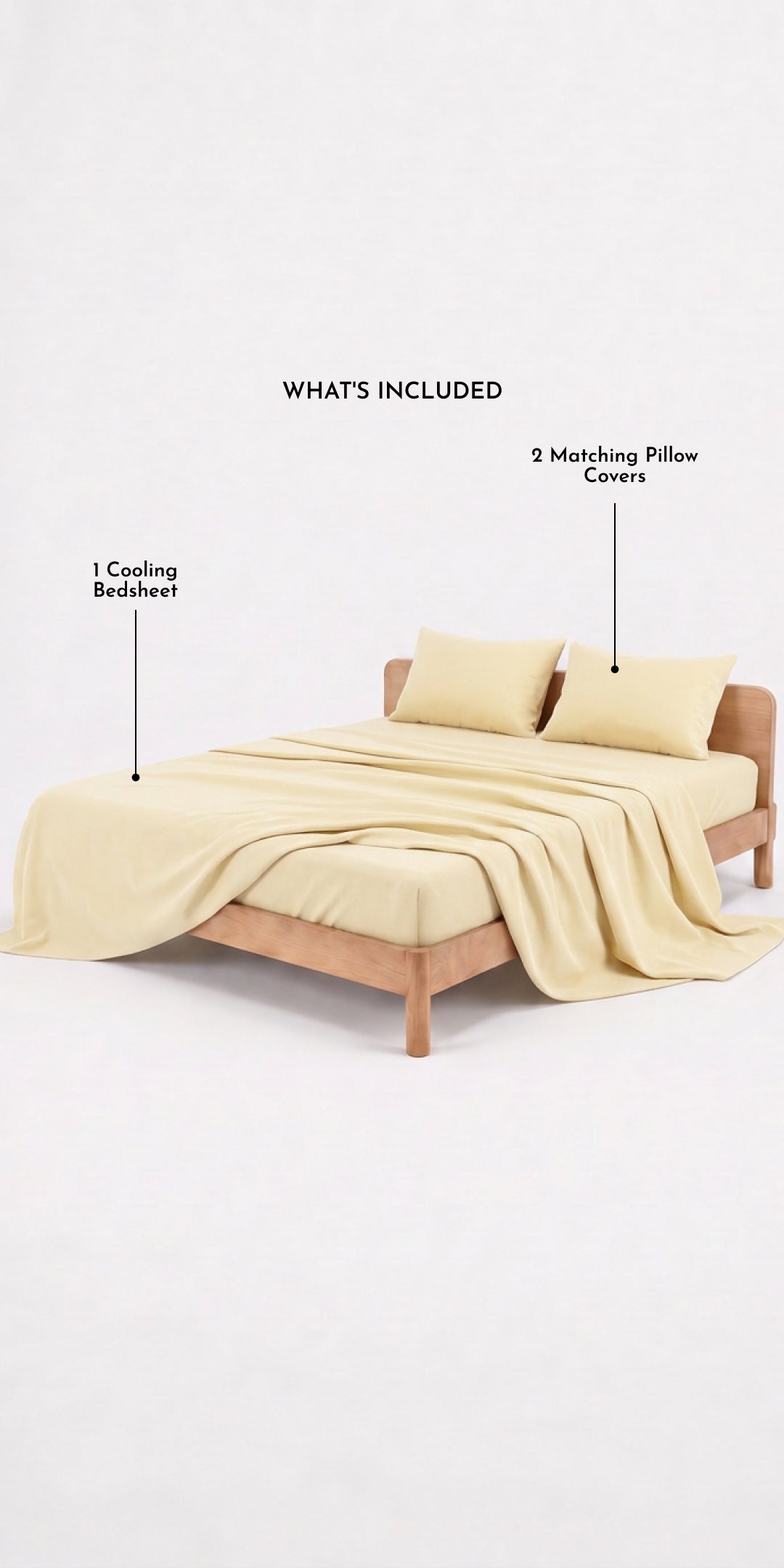 ZERIES PERCALE WEAVE EGYPTIAN COTTON FITTED BEDSHEET WITH 2 PILLOW CASES - Marfil