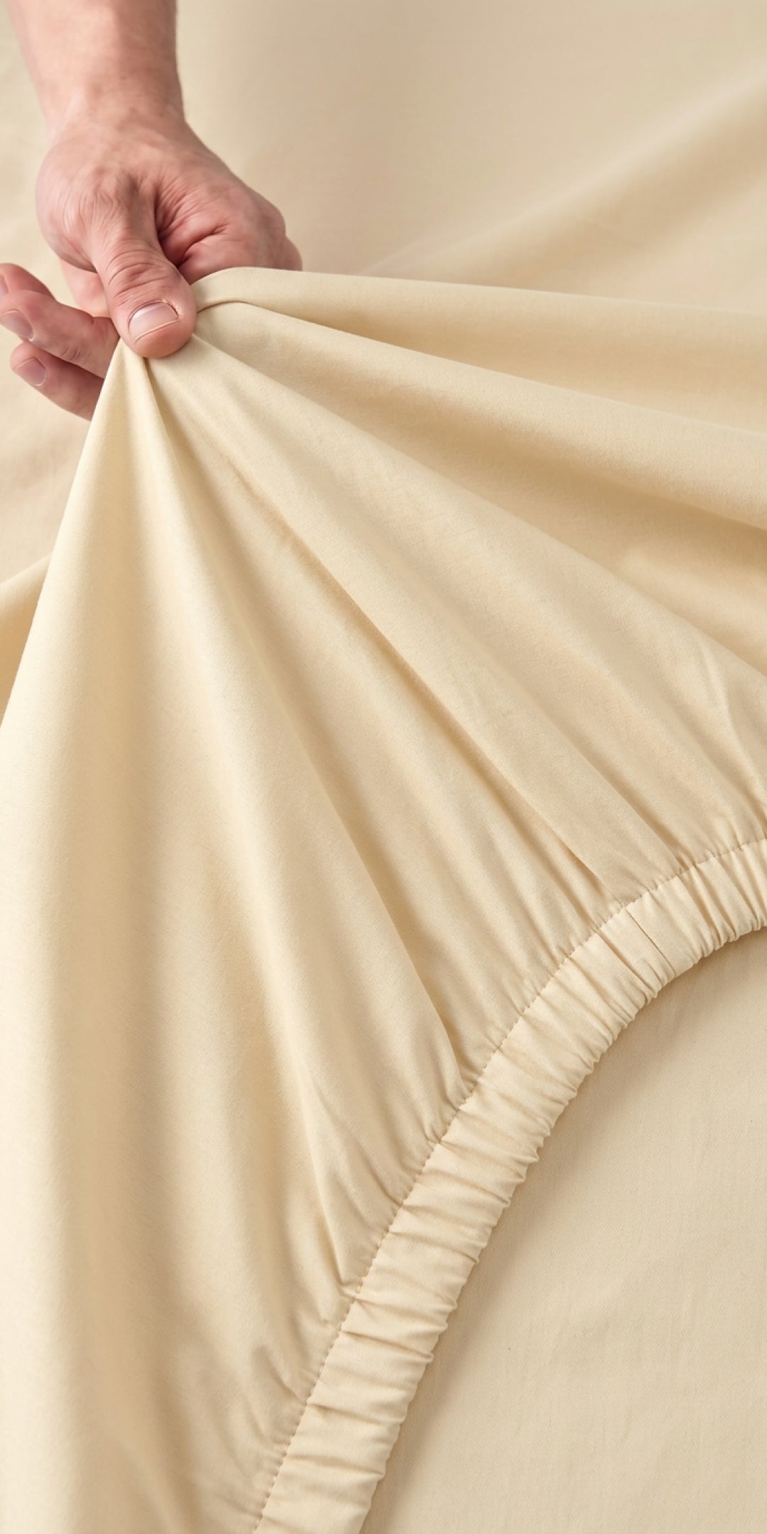 ZERIES PERCALE WEAVE EGYPTIAN COTTON FITTED BEDSHEET WITH 2 PILLOW CASES - Marfil