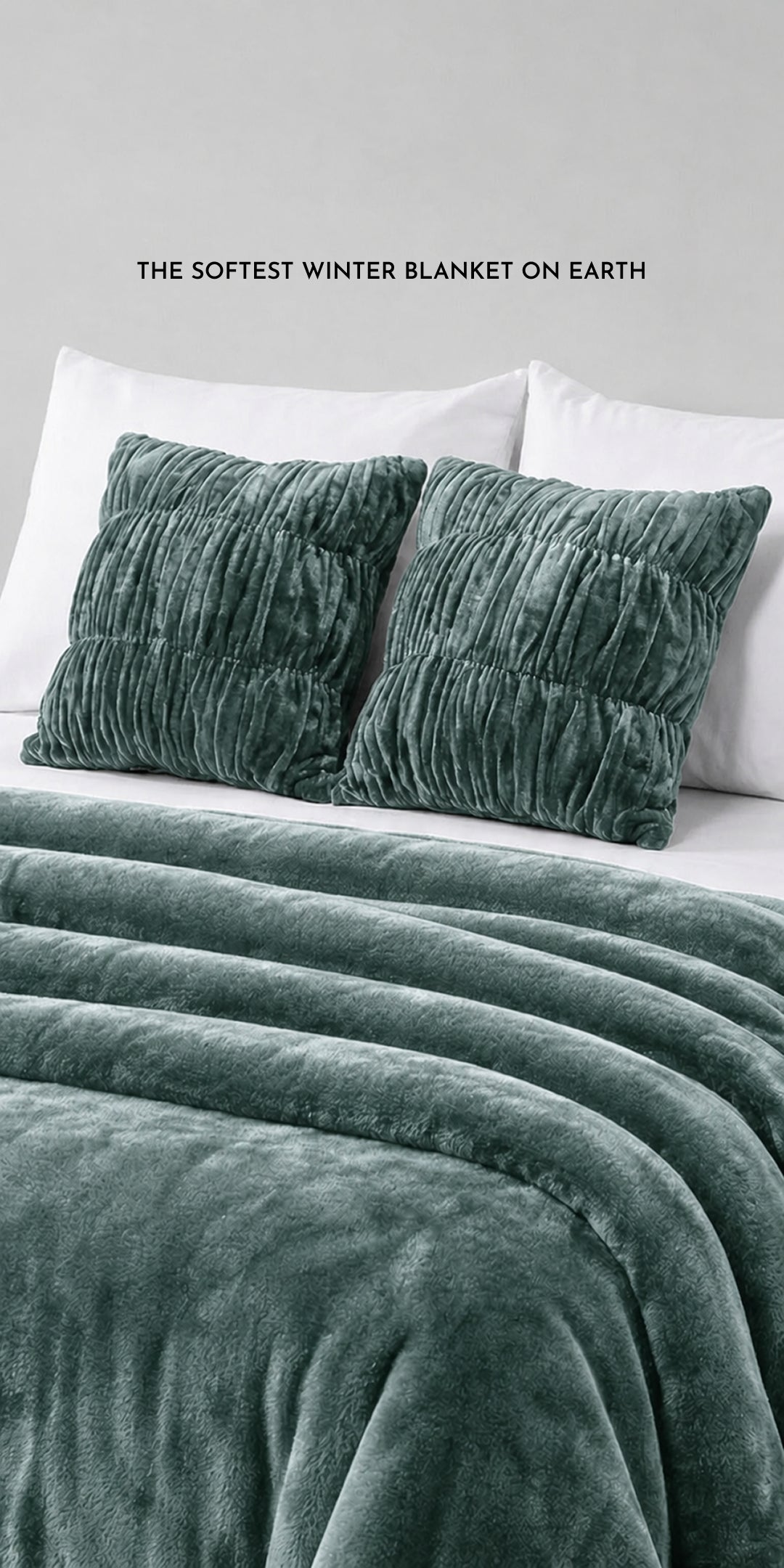 Zarf Ultra-Warm Luxury Winter Blanket With Two Cushion Covers - Meadow