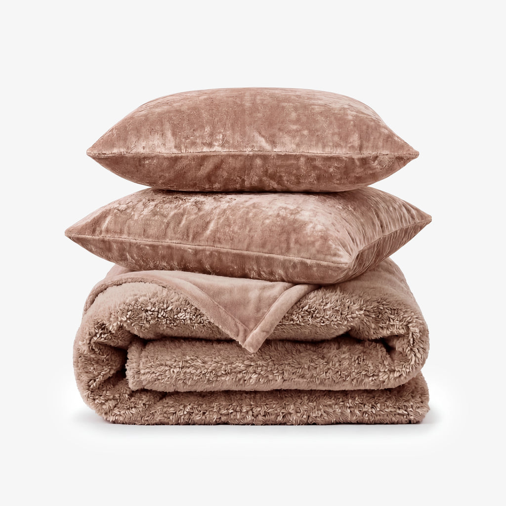 Zarf California King Size Reversible AC Blanket Cover With 2 Cushion Covers - Mellow Eclaire