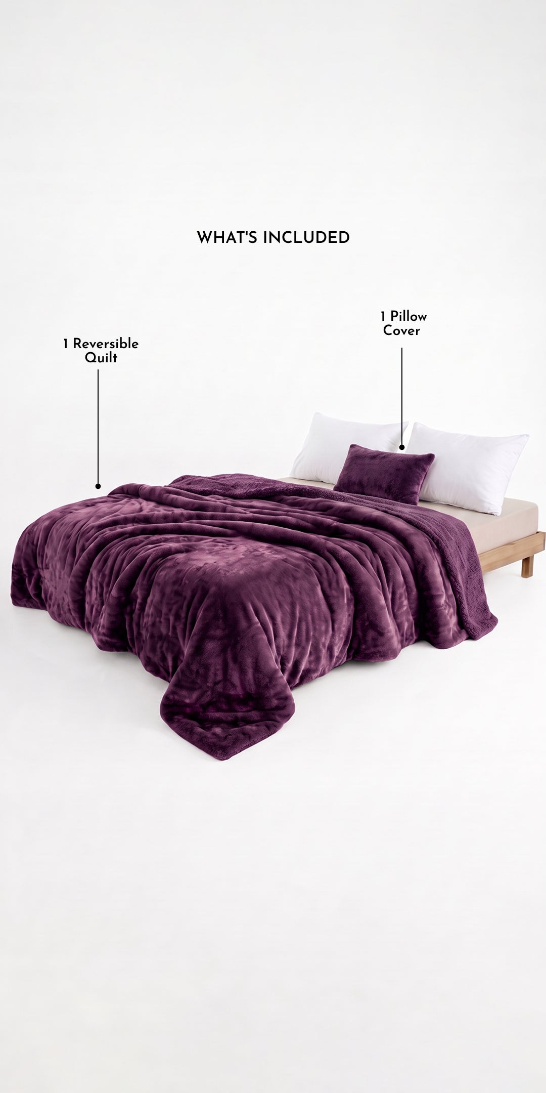 ZARF Reversible Baby Size Quilt With 1 Pillow Case - Merlot
