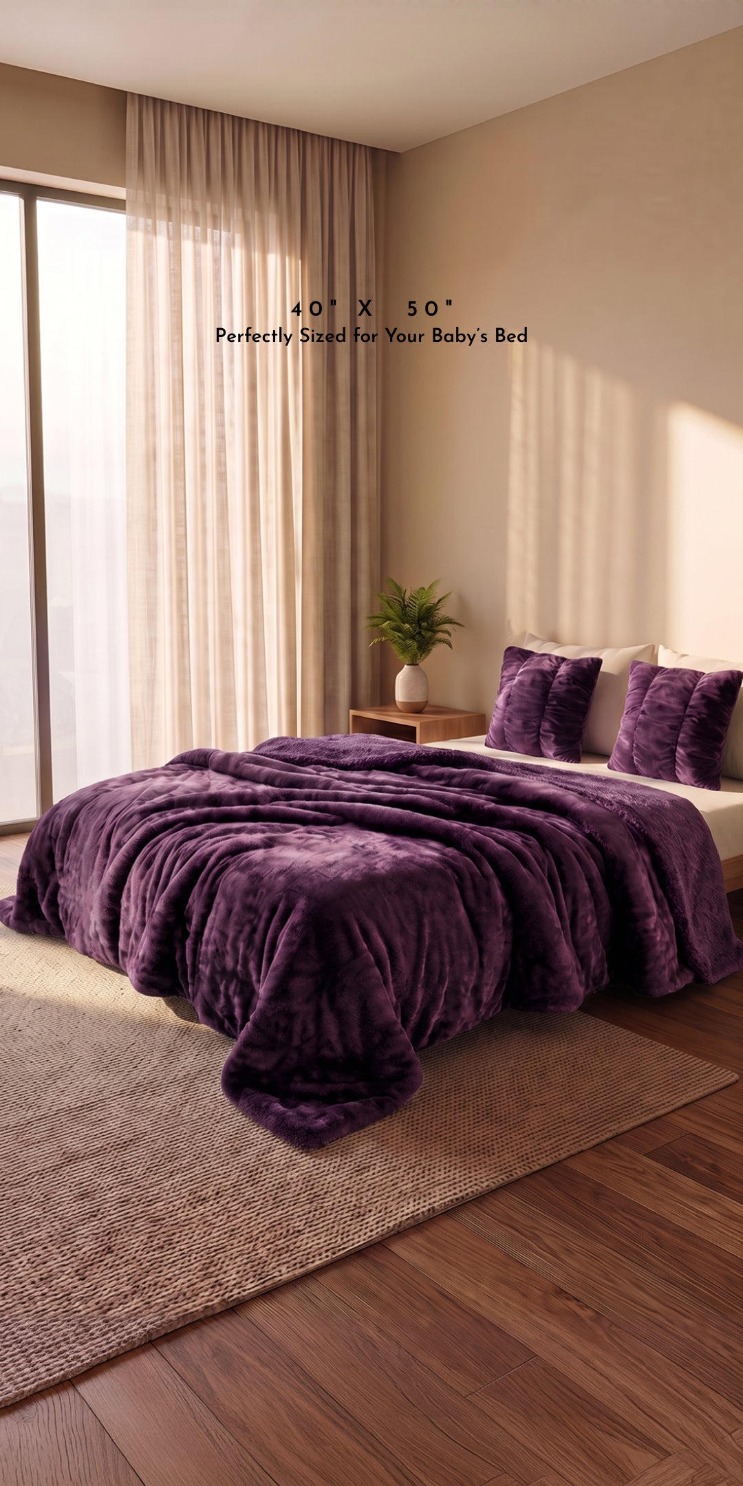 ZARF Reversible Baby Size Quilt With 1 Pillow Case - Merlot