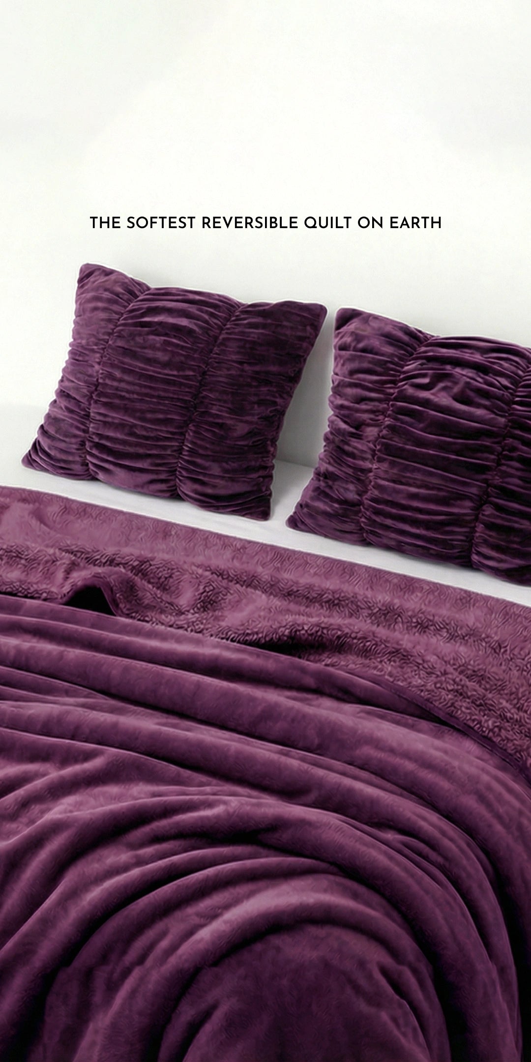 Zarf California King Size Reversible Quilt With 2 Cushion Covers - Merlot