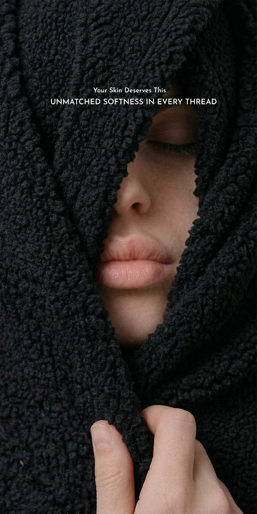 Faux Shearling Blanket With 2 pillowcases and 1 Breakfast Cushion cover - Midnight Sepia