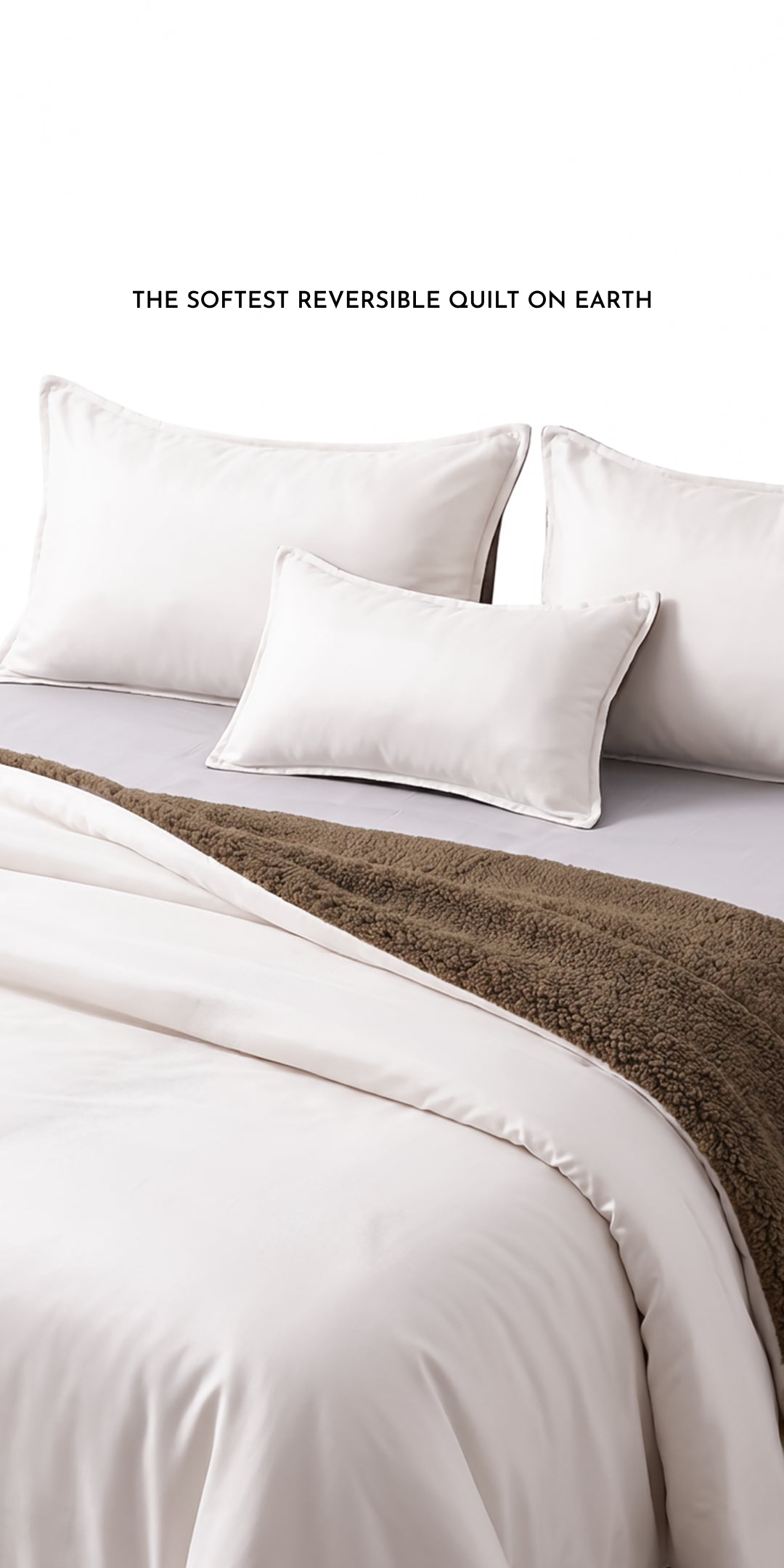 Zarf California King Size Reversible Quilt With 2 Pillow Covers and 1 Cushion Cover - Mochi
