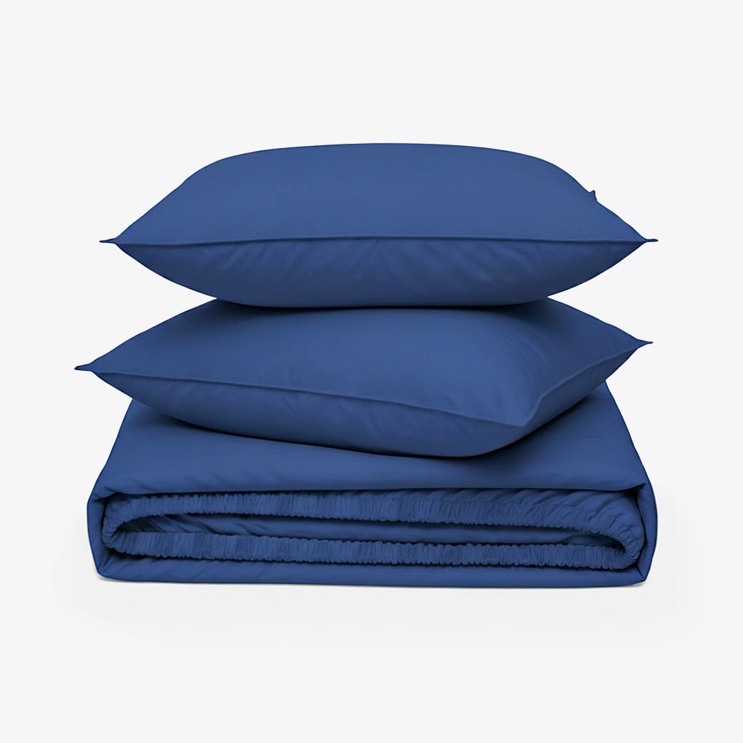 ZERIES PERCALE WEAVE EGYPTIAN COTTON FITTED BEDSHEET WITH 2 PILLOW CASES - Montrose