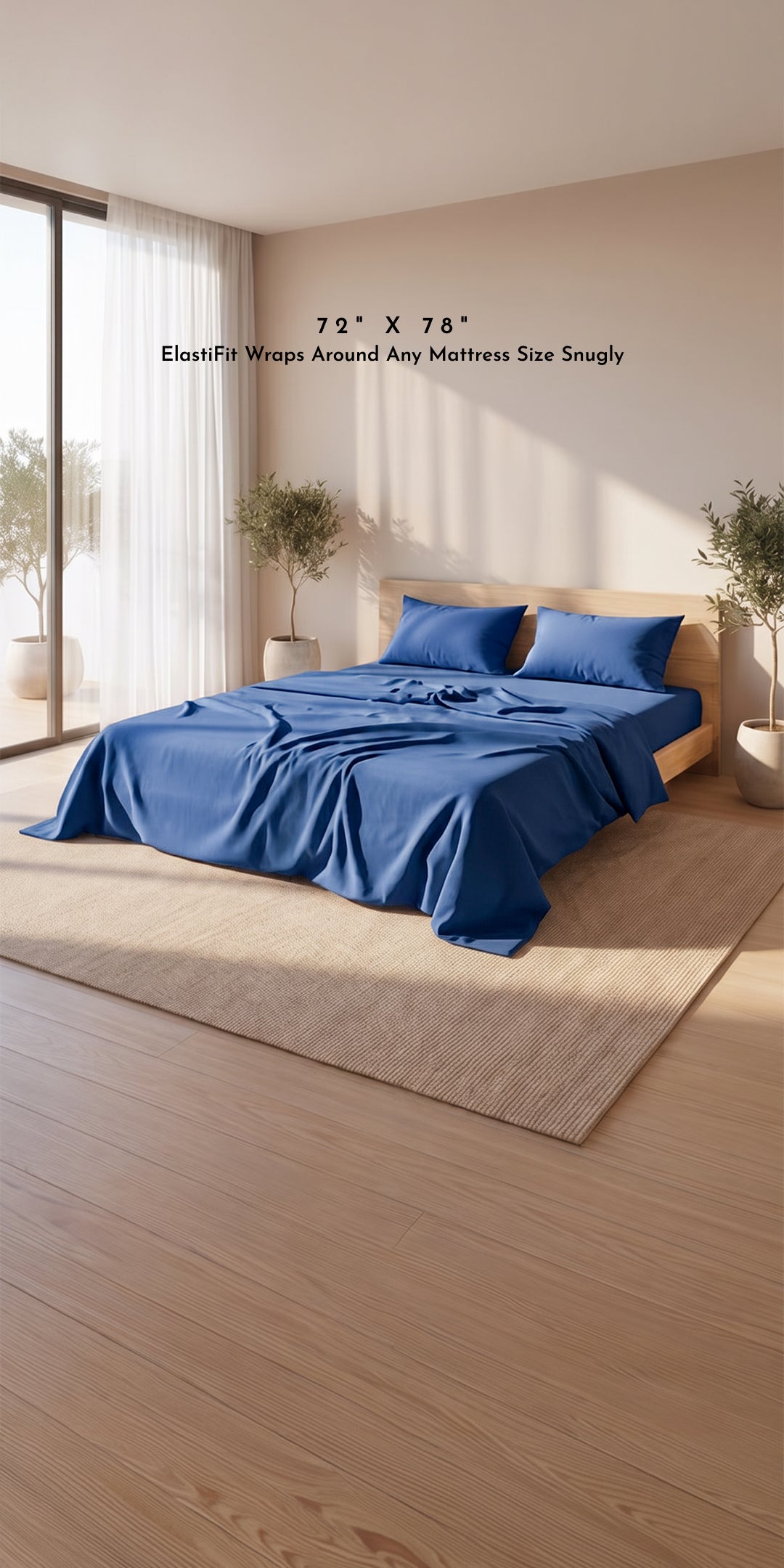 ZERIES PERCALE WEAVE EGYPTIAN COTTON FITTED BEDSHEET WITH 2 PILLOW CASES - Montrose