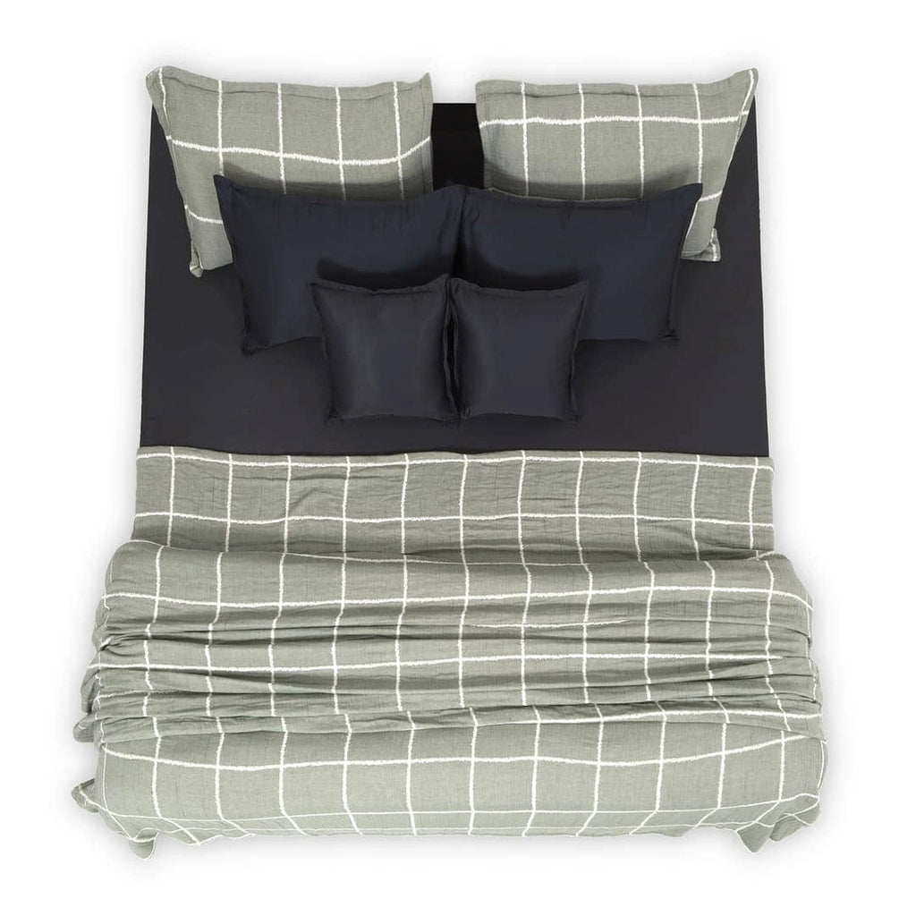 Zarf California King Size Plush Cotton AC Blanket With 2 Pillow Cases - Moonstone