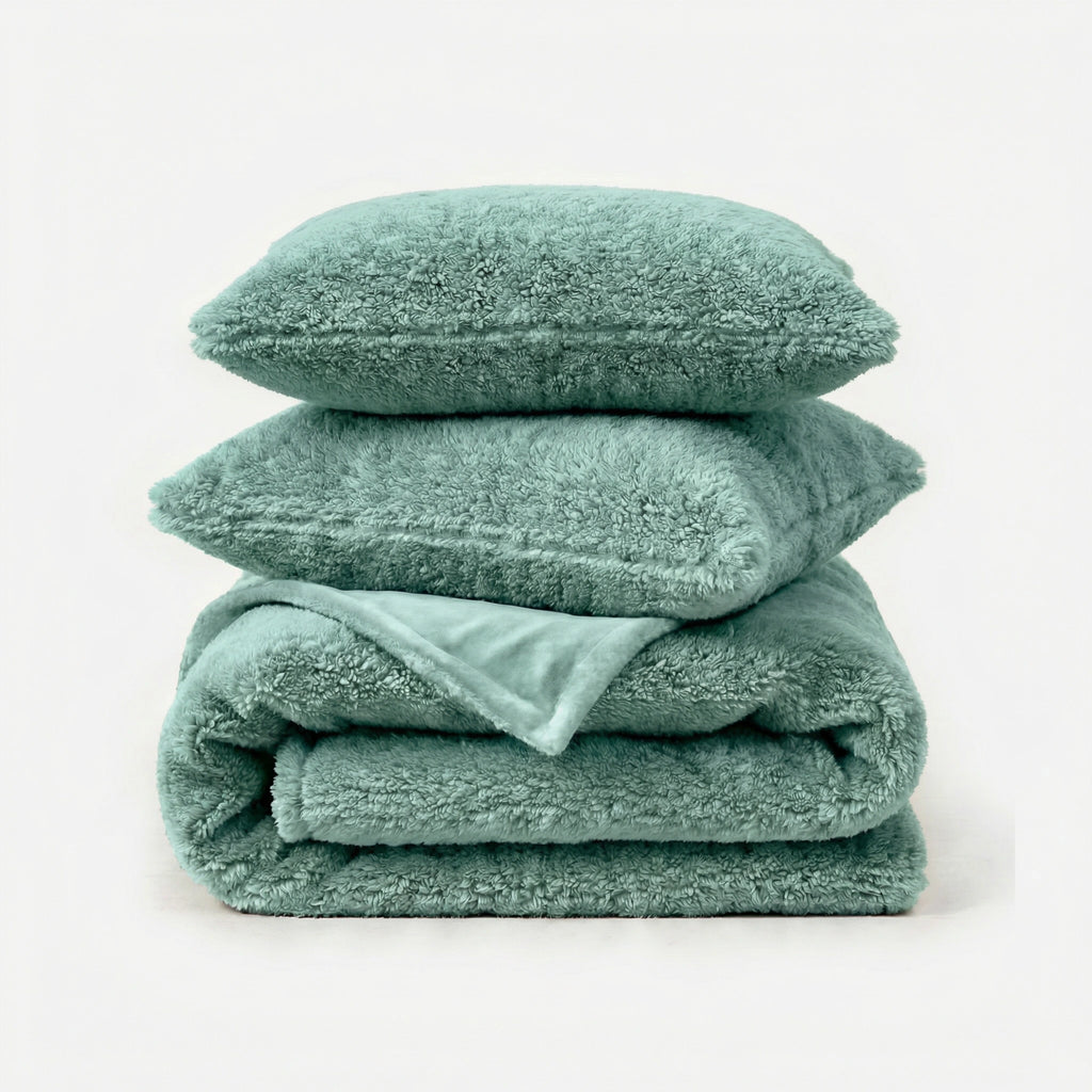 Zarf California King Size Reversible AC Blanket Cover With 2 Cushion Covers - Moss