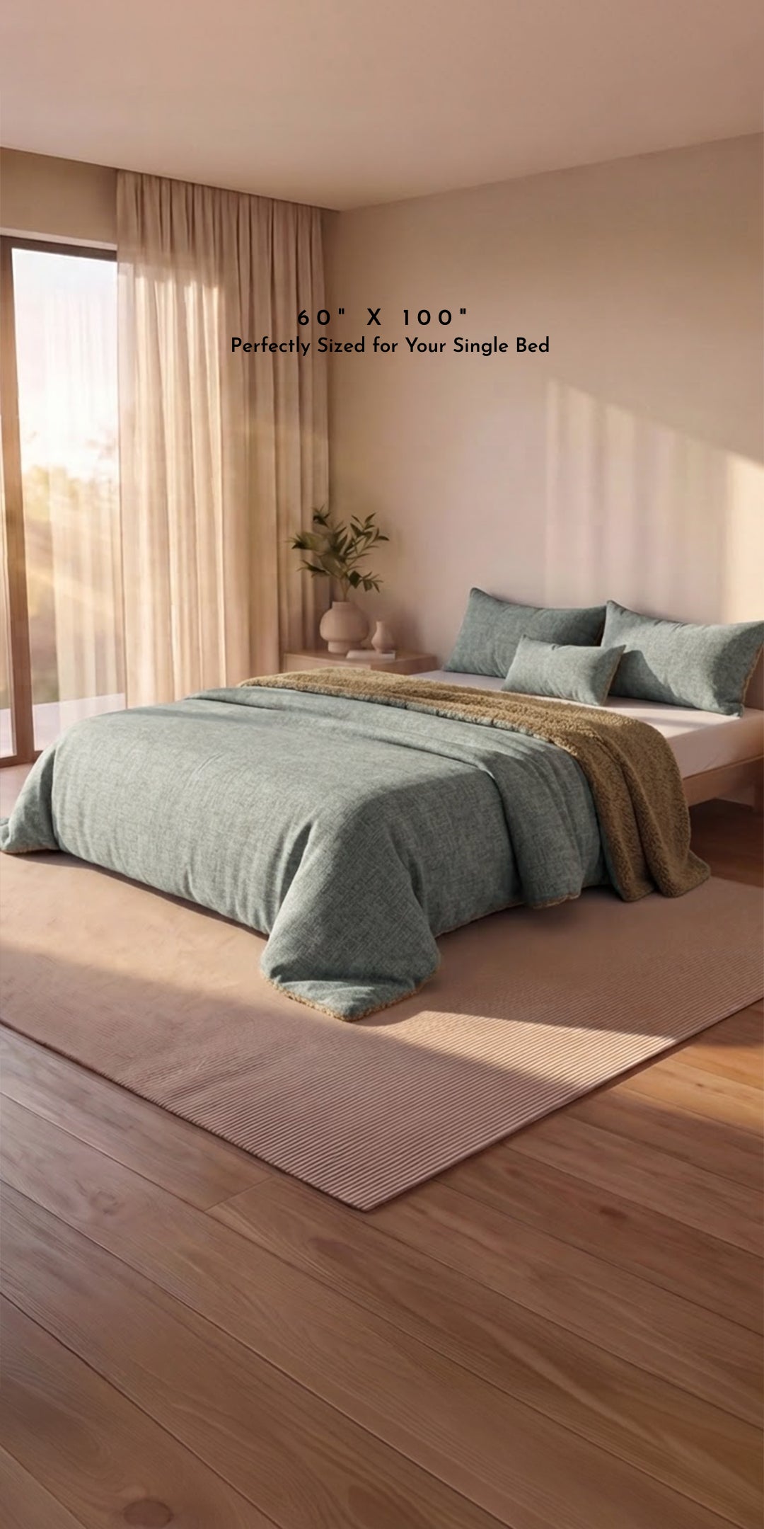 Zarf Reversible Quilt For Single Size Bed With 2 Pillow Covers and 1 Cushion Cover - Mynte