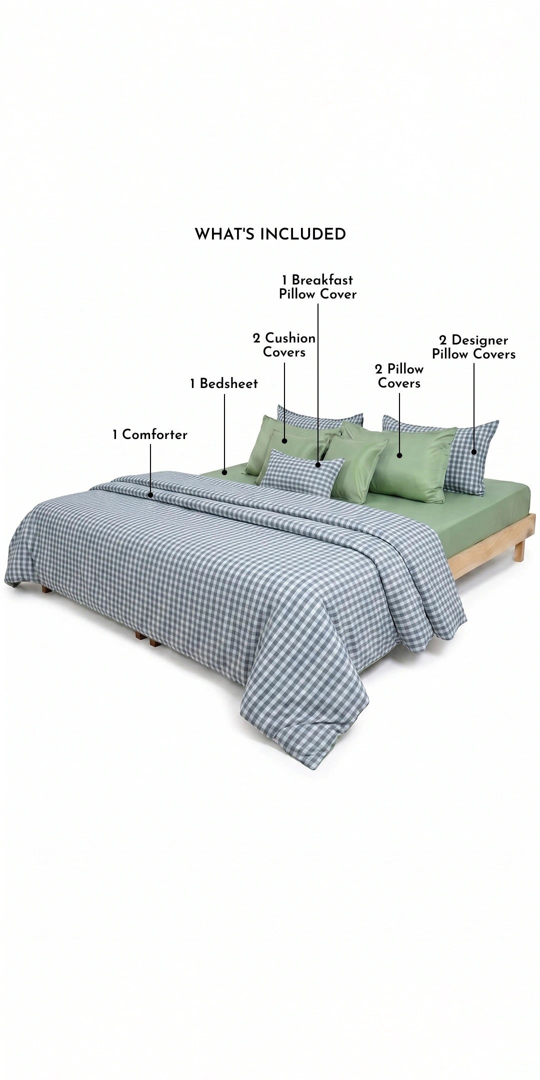 Zarf Linen Blend Bedding Set Of 9 - Nordic