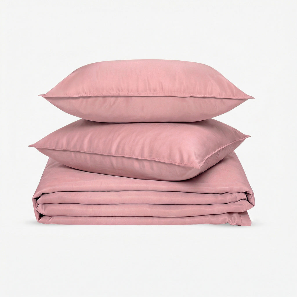 ZARF Italian Staple Weave Bedsheet With 2 Solid Pillowcases - Orchid