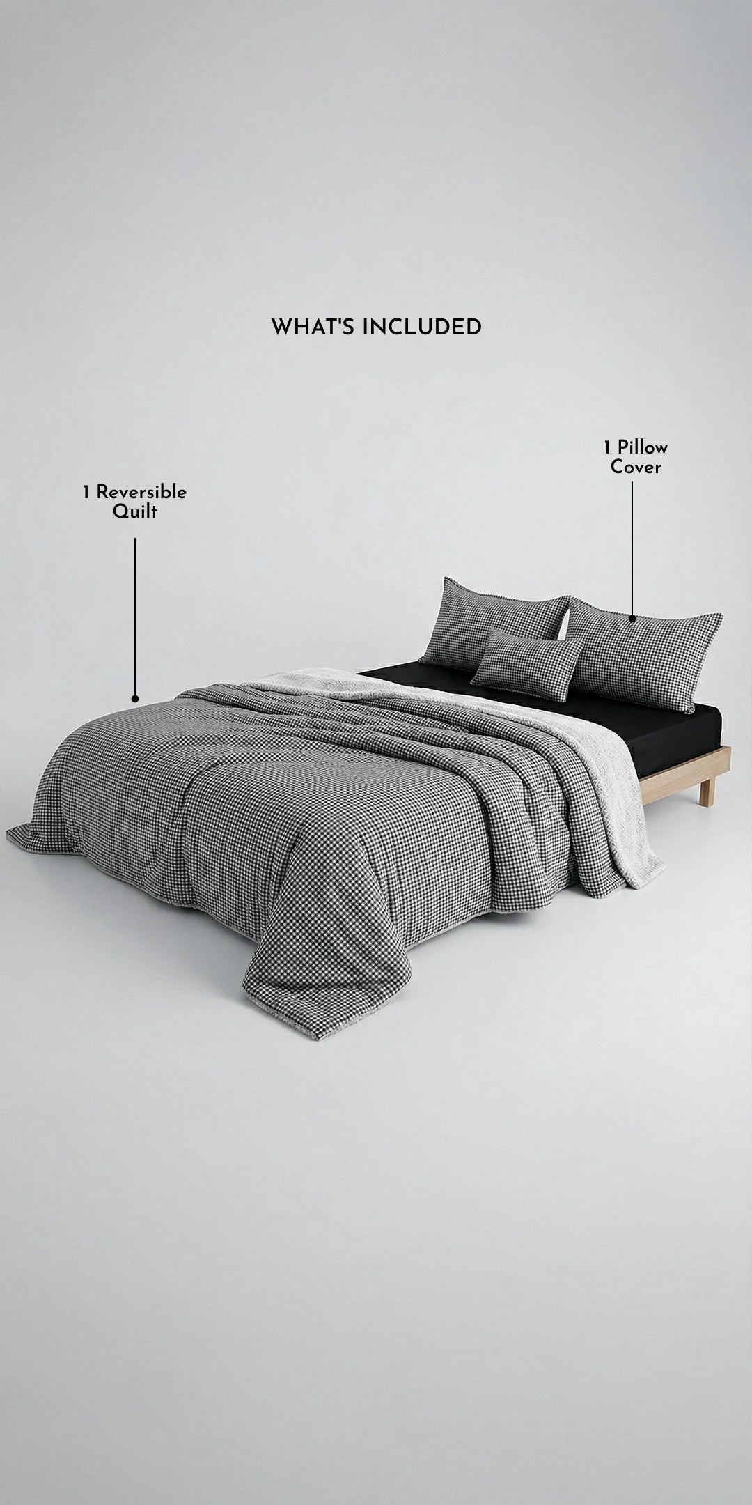 ZARF Reversible Baby Size Quilt With 1 Pillowcase - Oxford