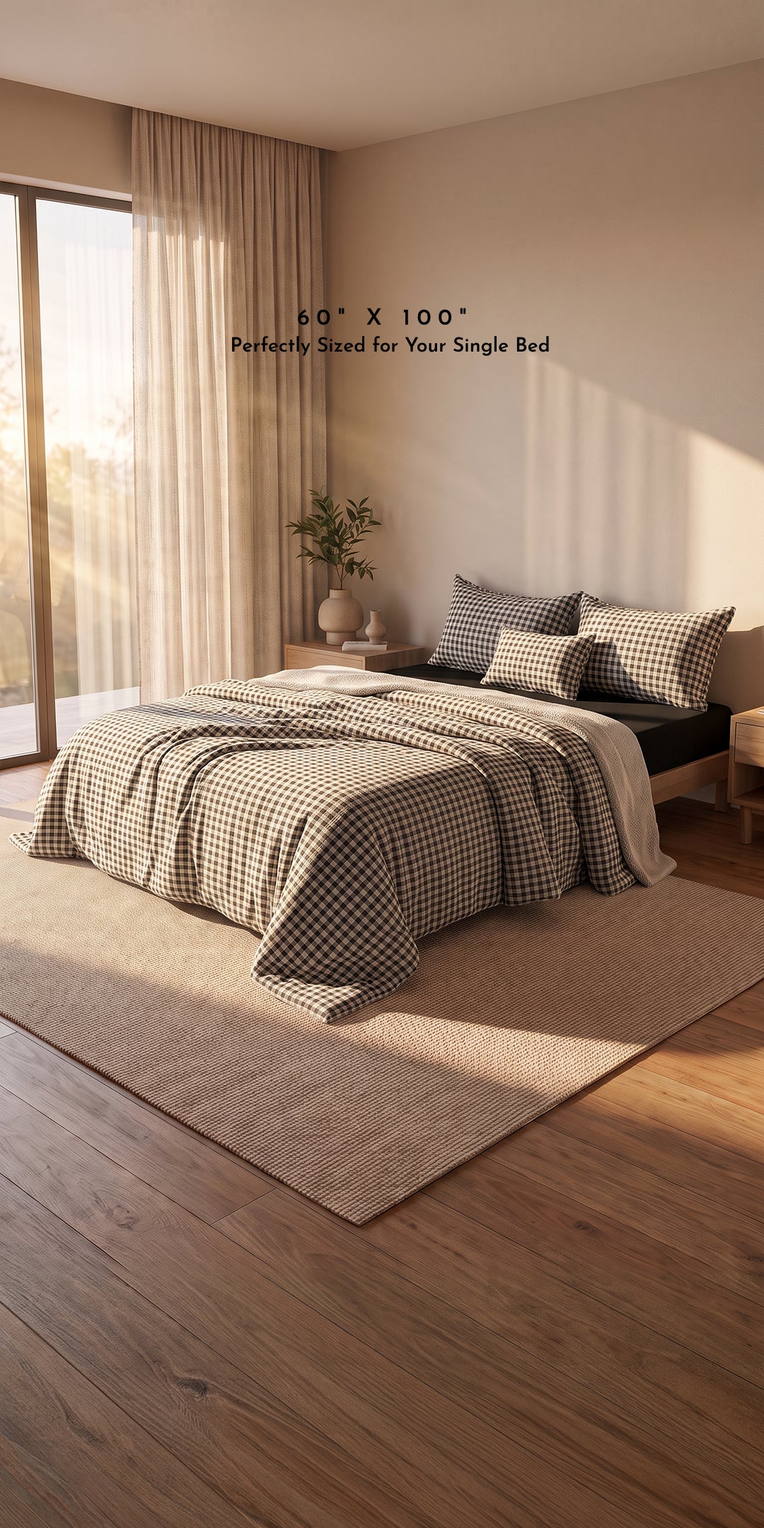 Zarf Reversible Quilt For Single Size Bed With 2 Pillow Covers and 1 Breakfast Cushion cover - Oxford