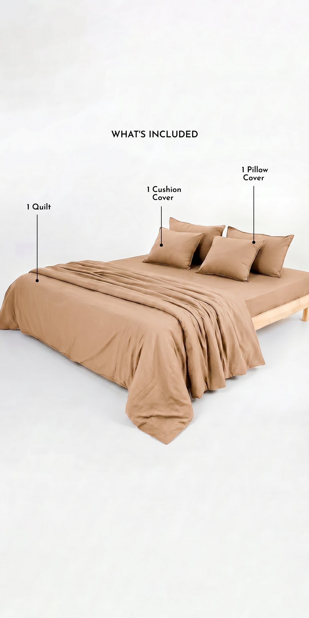 Zeries Baby Size Quilt With 1 Pillow Case & 1 Cushion Cover - Sand Dune