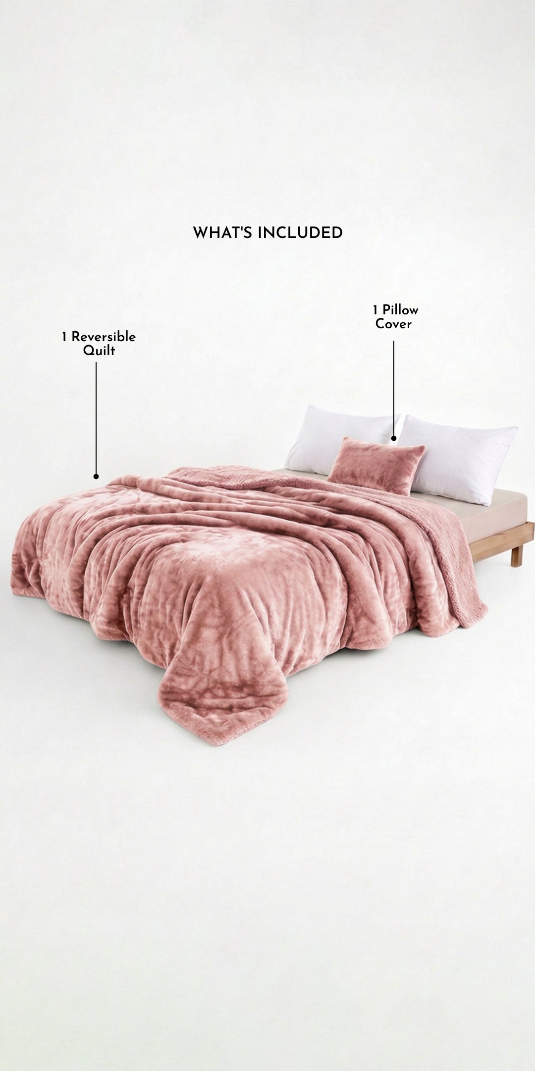 ZARF Reversible Baby Size Quilt With 1 Pillow Case - Peony