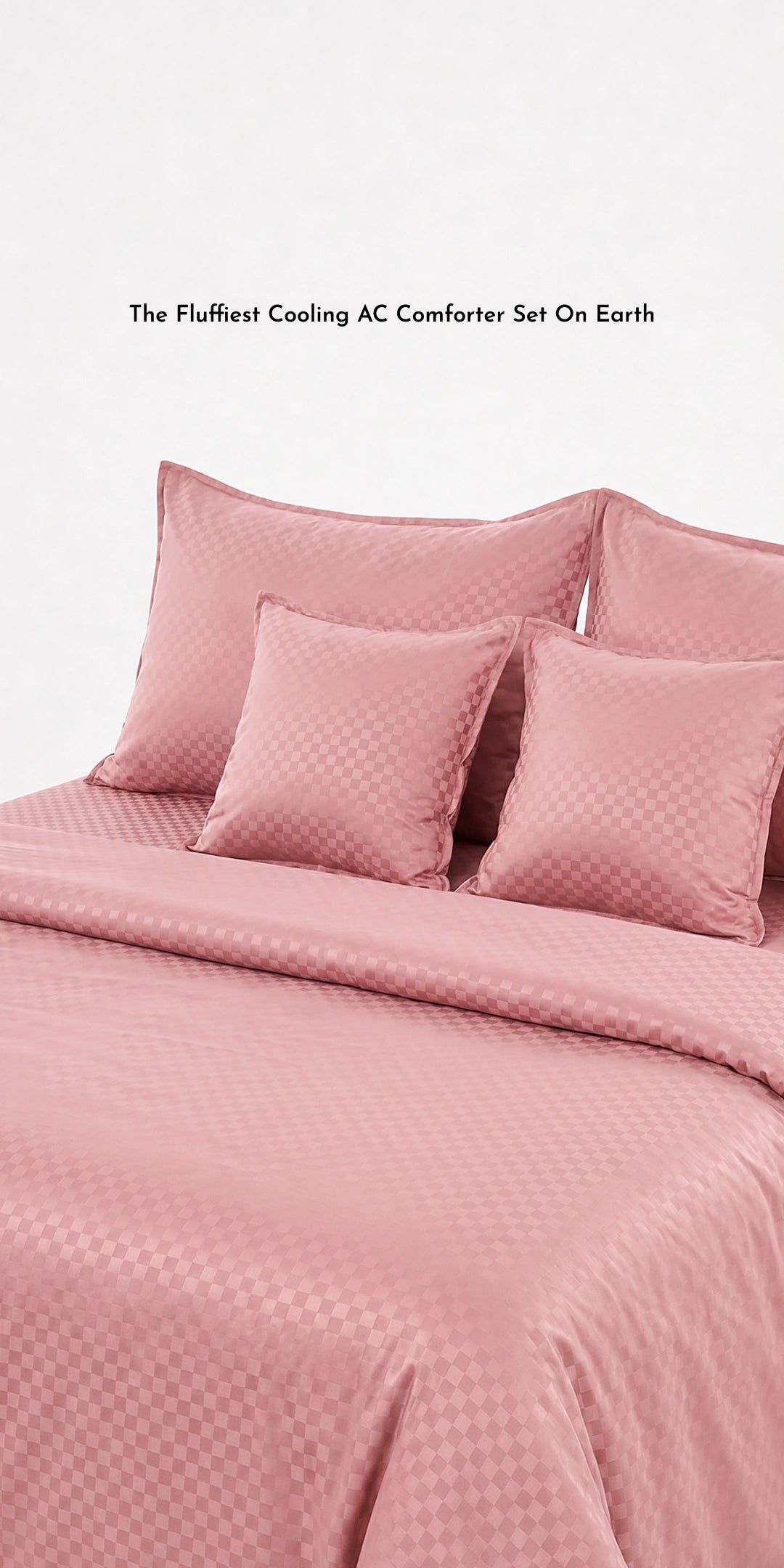 ZARF Egyptian Cotton Comforter With 2 Pillowcases & 2 Cushion Covers - Petal
