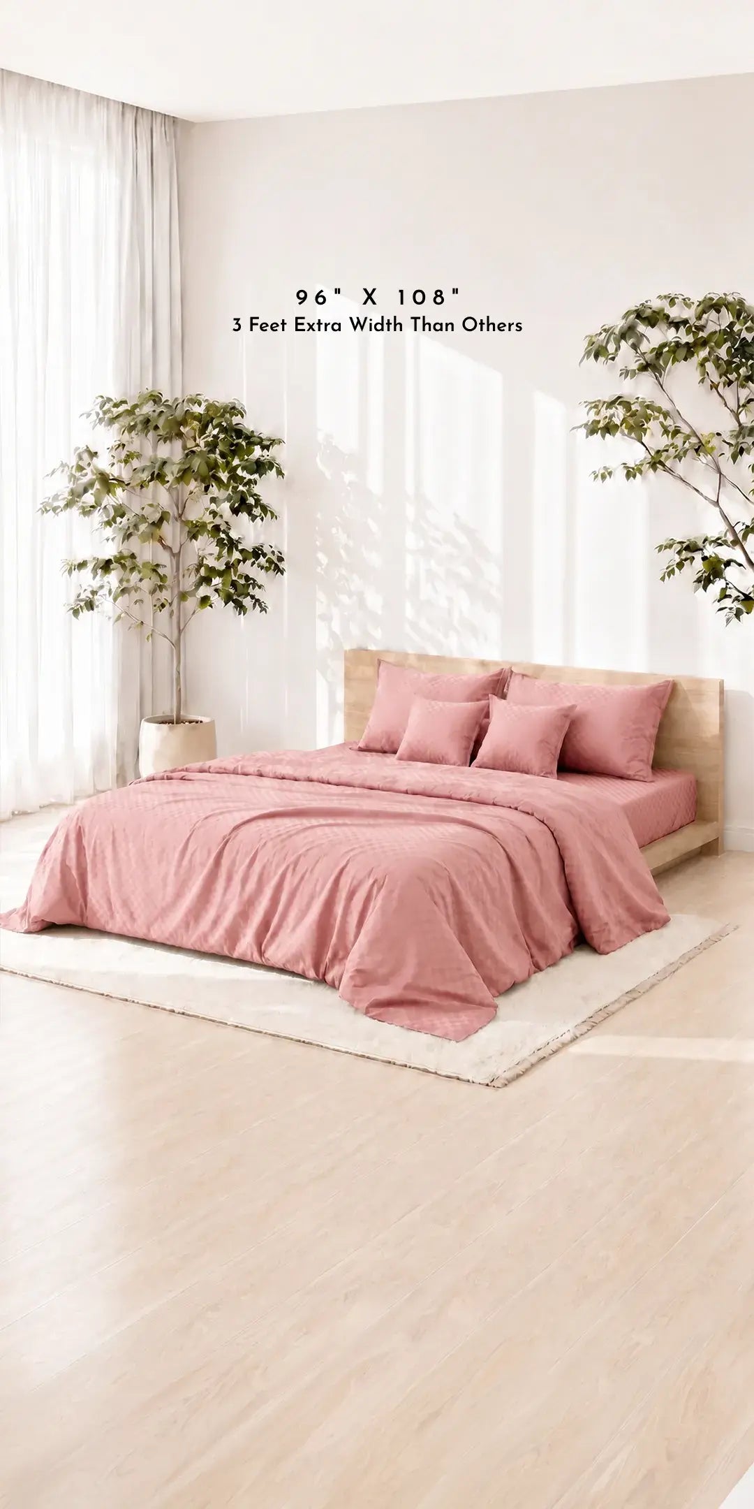ZARF Egyptian Cotton Comforter With 2 Pillowcases & 2 Cushion Covers - Petal