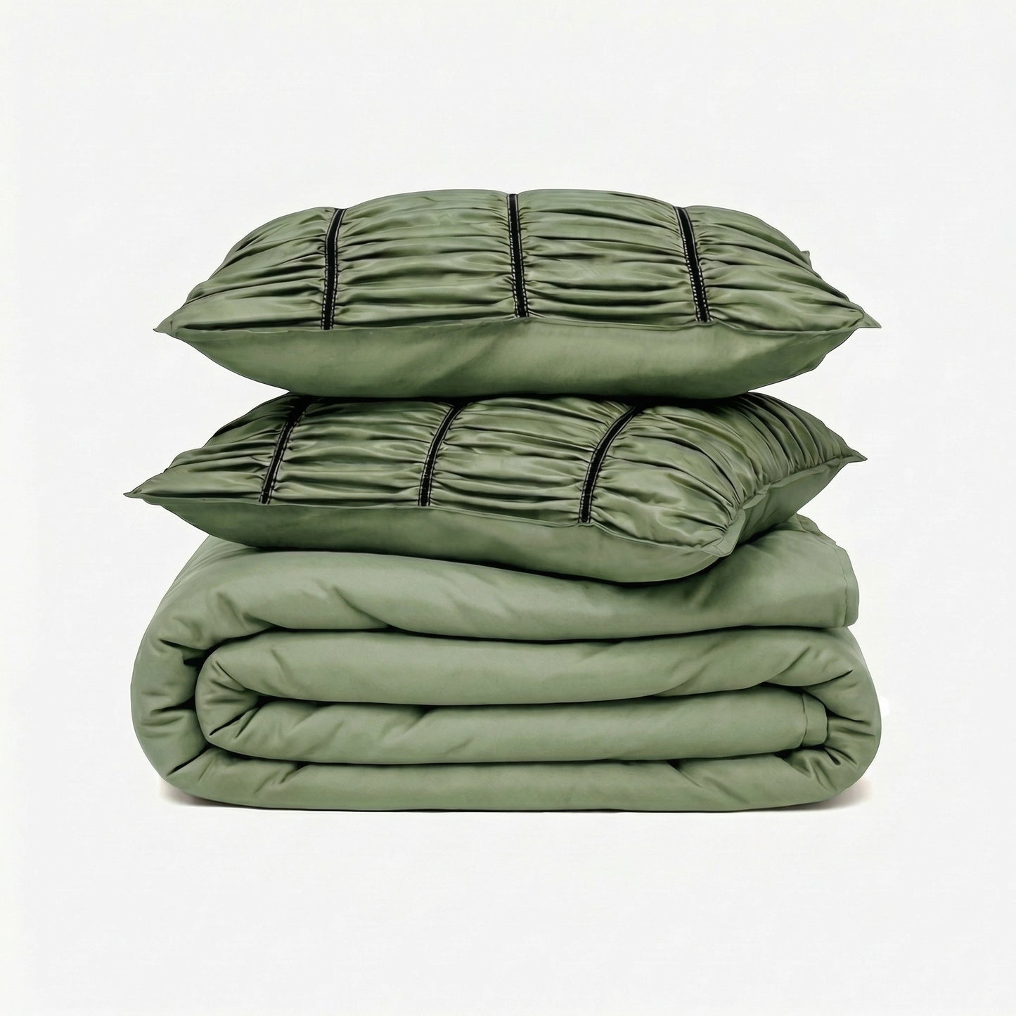 Zarf Italian Staple Weave Bedding Set Of 8 - Pine