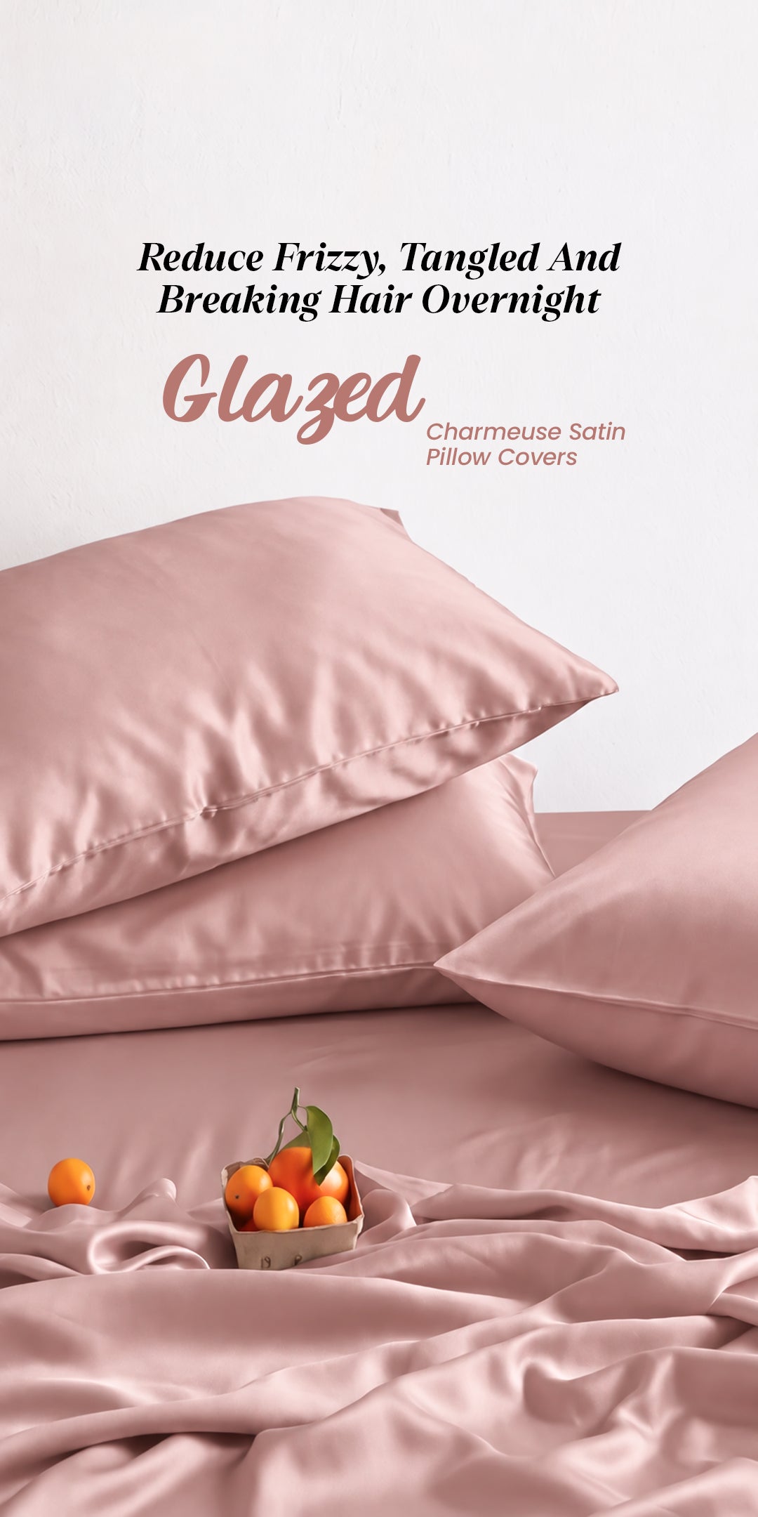 Zarf Glazed Charmeuse Satin Frizz-Reducing Pillow Cover - Orchid